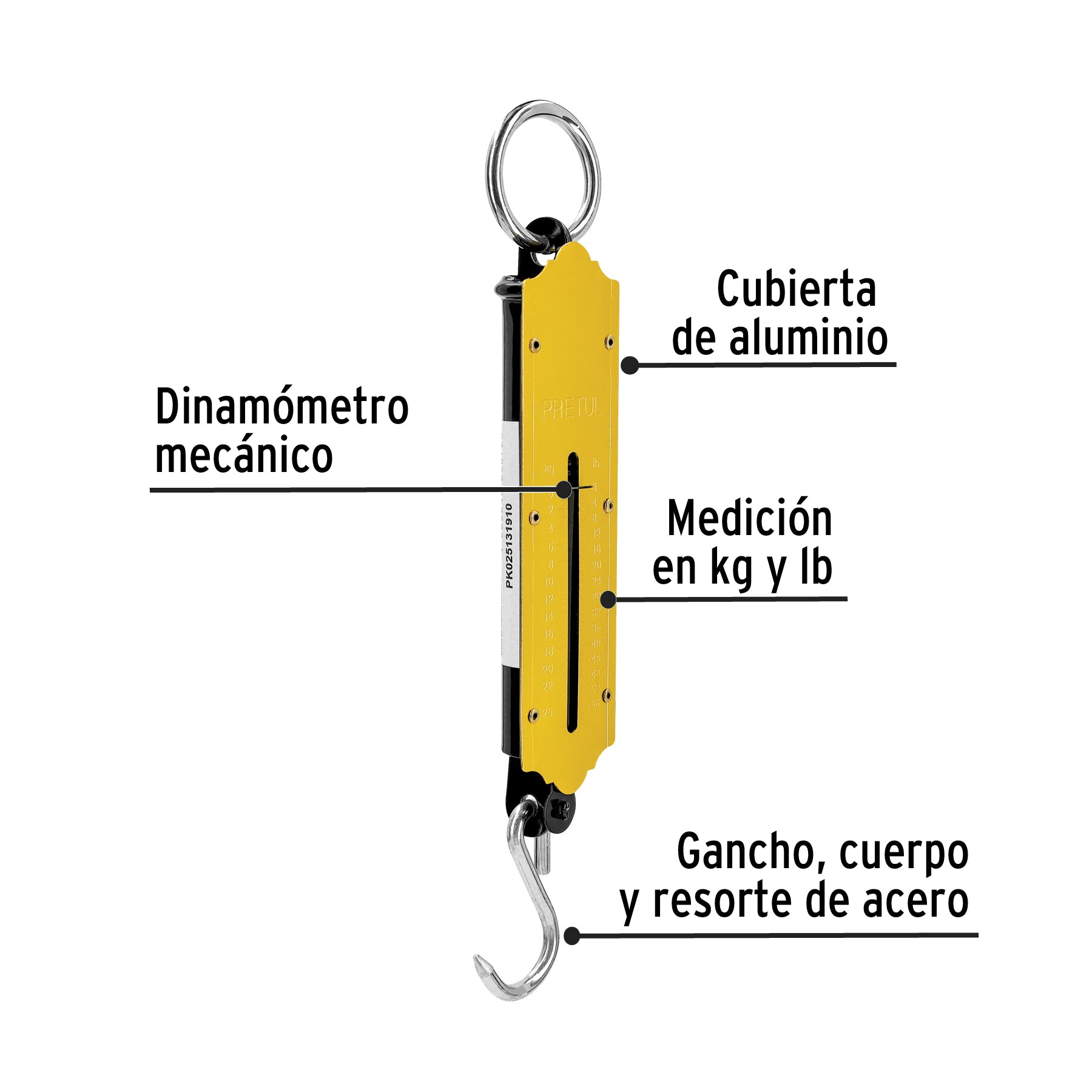 Báscula capacidad 25 kg romana de resorte, PRETUL