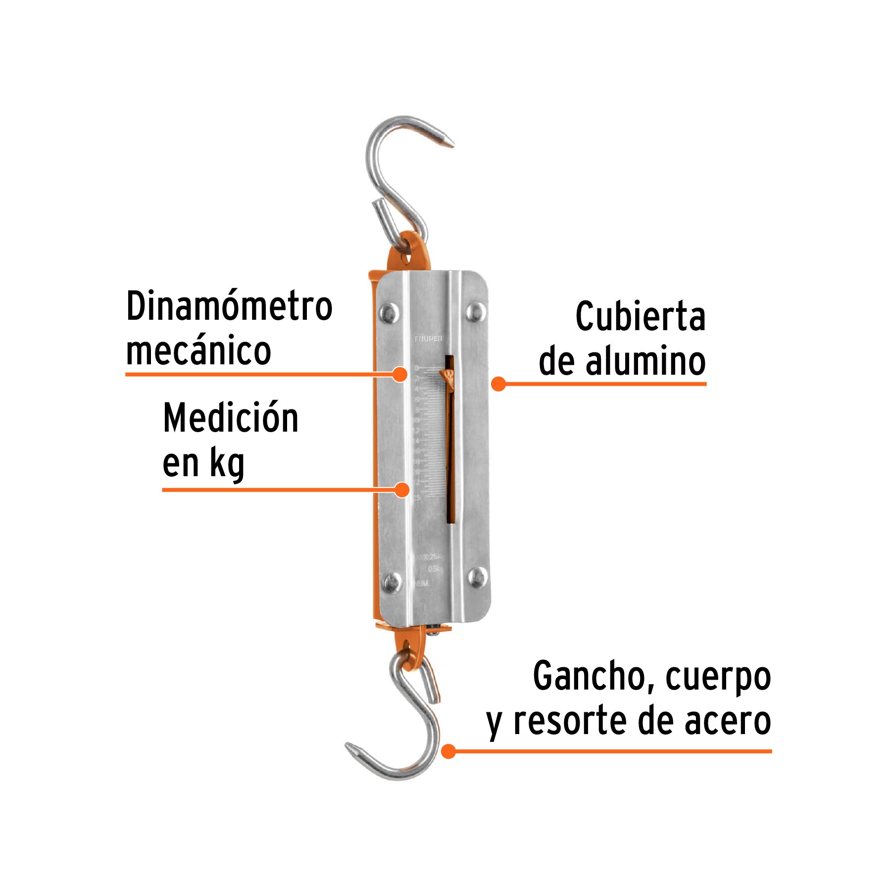 Báscula capacidad 25 kg romana de resorte, TRUPER