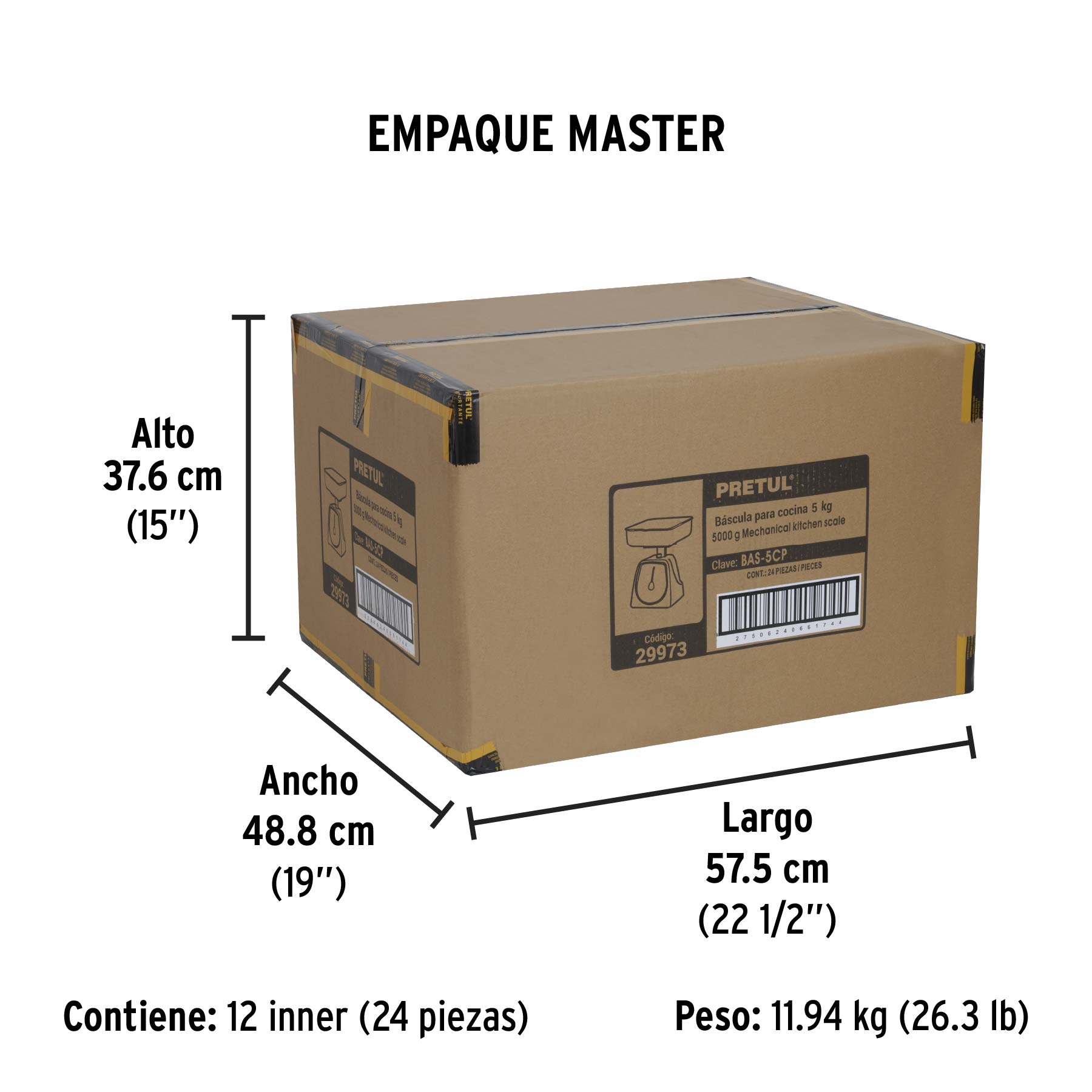 Báscula mecánica para cocina 5 Kg, PRETUL - Empaque