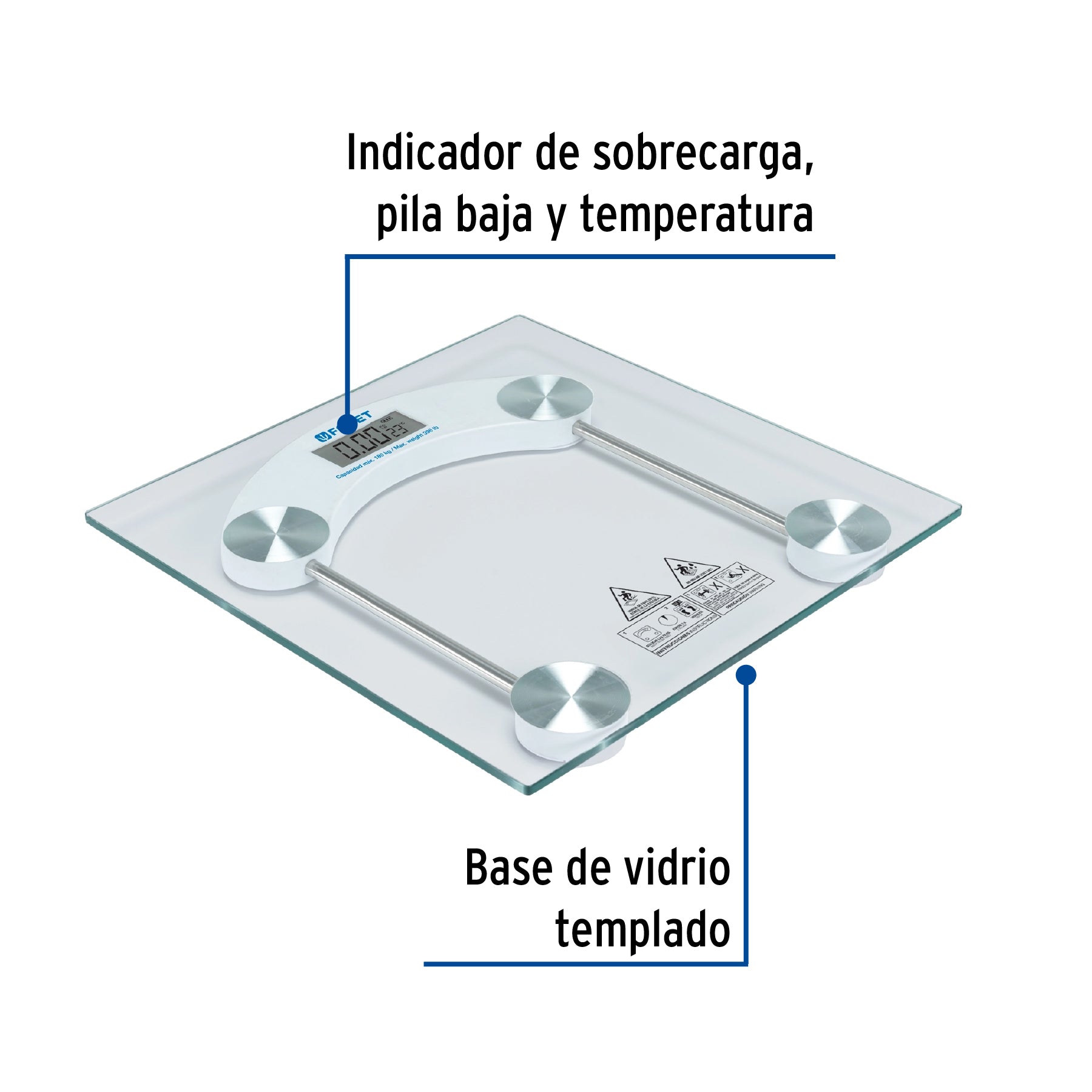 Báscula digital 180kg para baño, FOSET