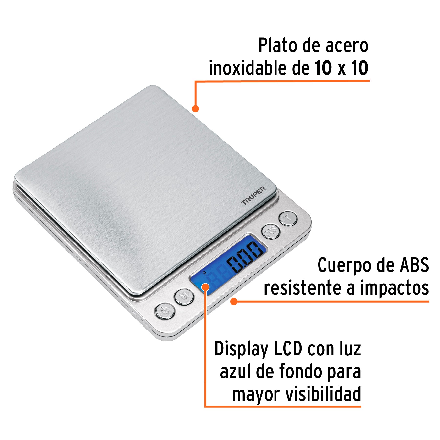 Báscula electrónica de precisión, de bolsillo, 500 g, TRUPER