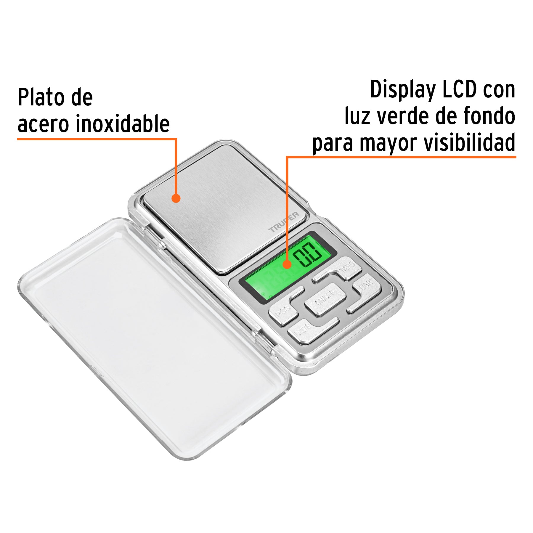 Báscula electrónica de bolsillo, de pilas, 500 g, TRUPER