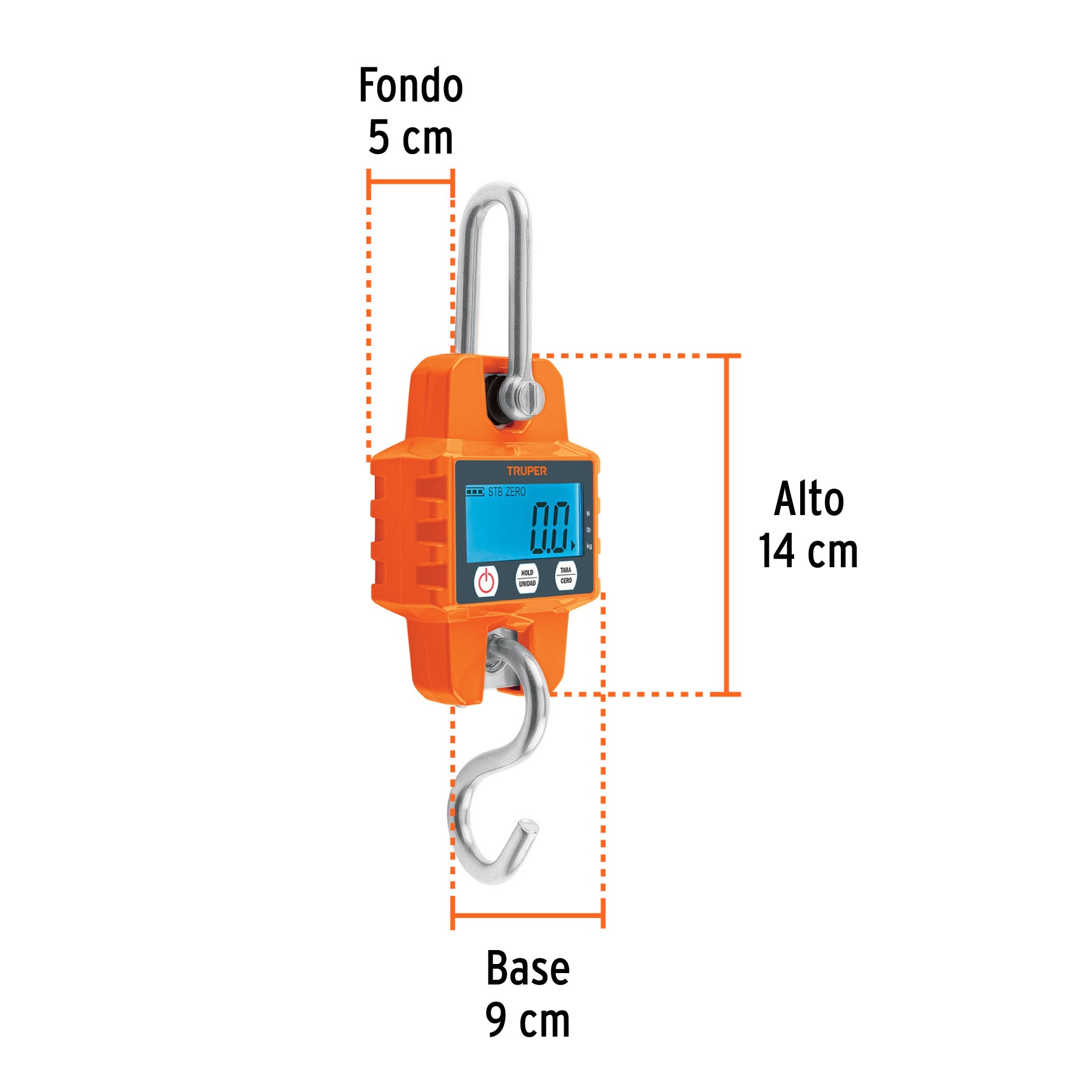Báscula electrónica colgante, de pilas, 300 kg, TRUPER