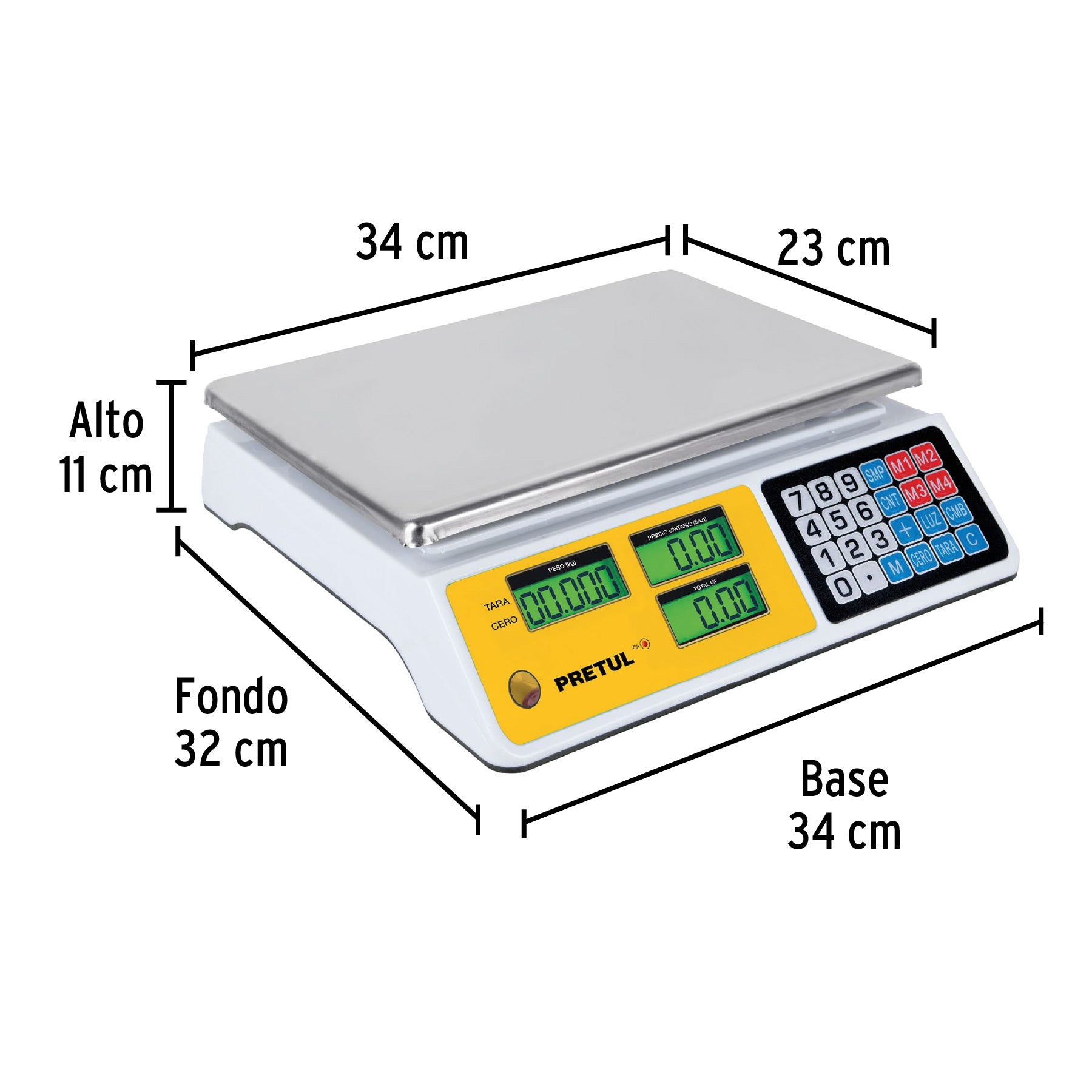 Báscula electrónica multifunciones 40 kg, PRETUL