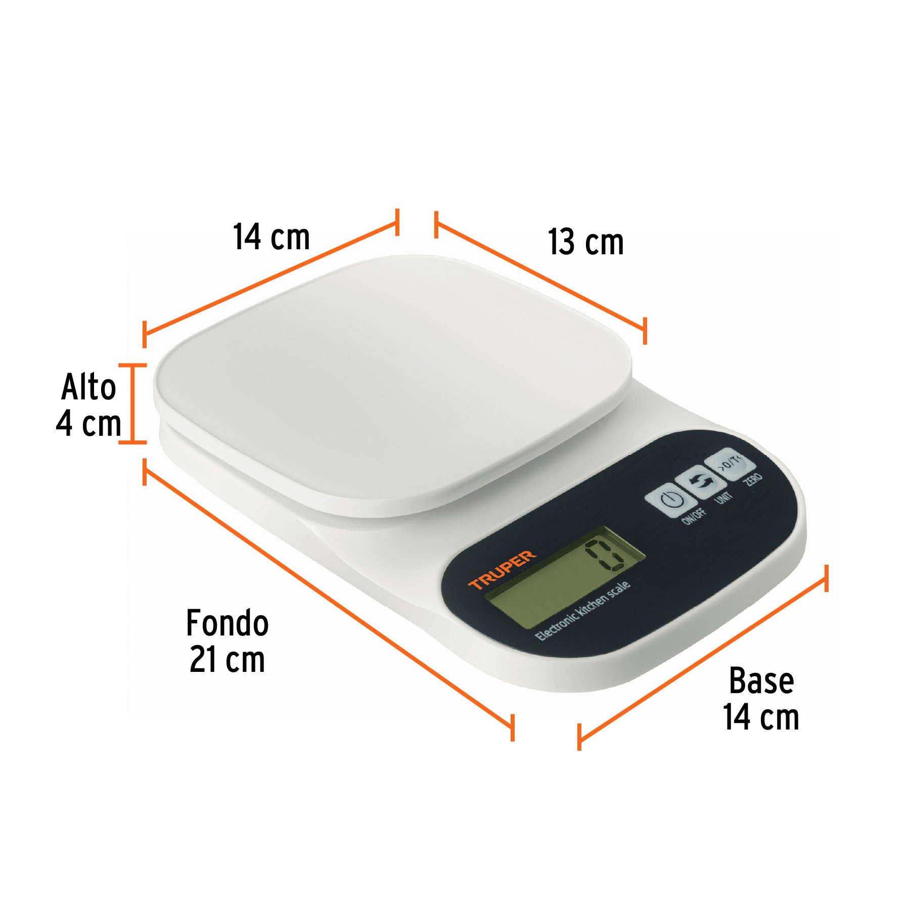 Báscula digital para cocina, plato de ABS, 5 kg, TRUPER