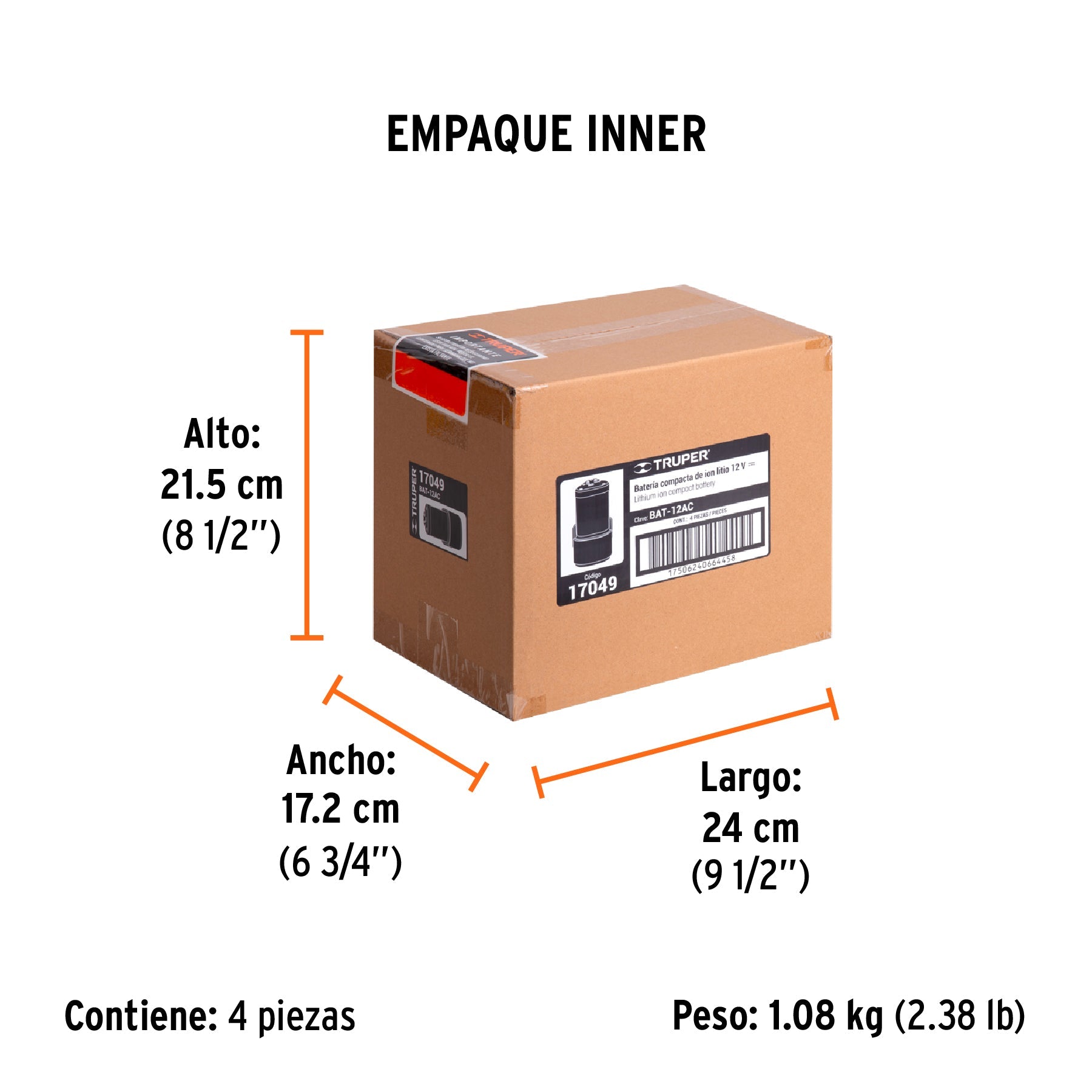 Batería ion litio, 12V, para ROTI-12AC y TALI-12AC - Empaque