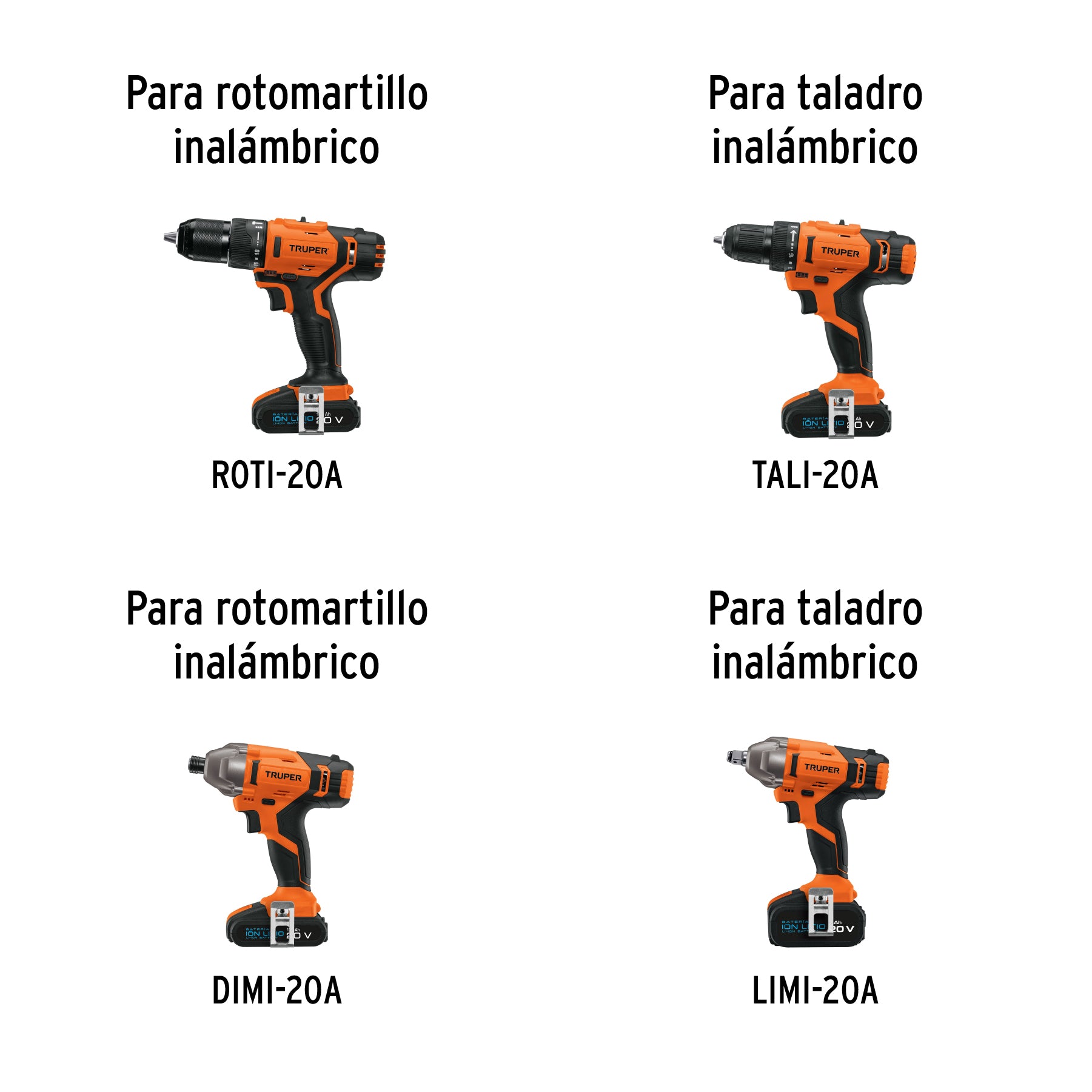 Batería ion litio, 20V, 4 Ah, TRUPER PRO