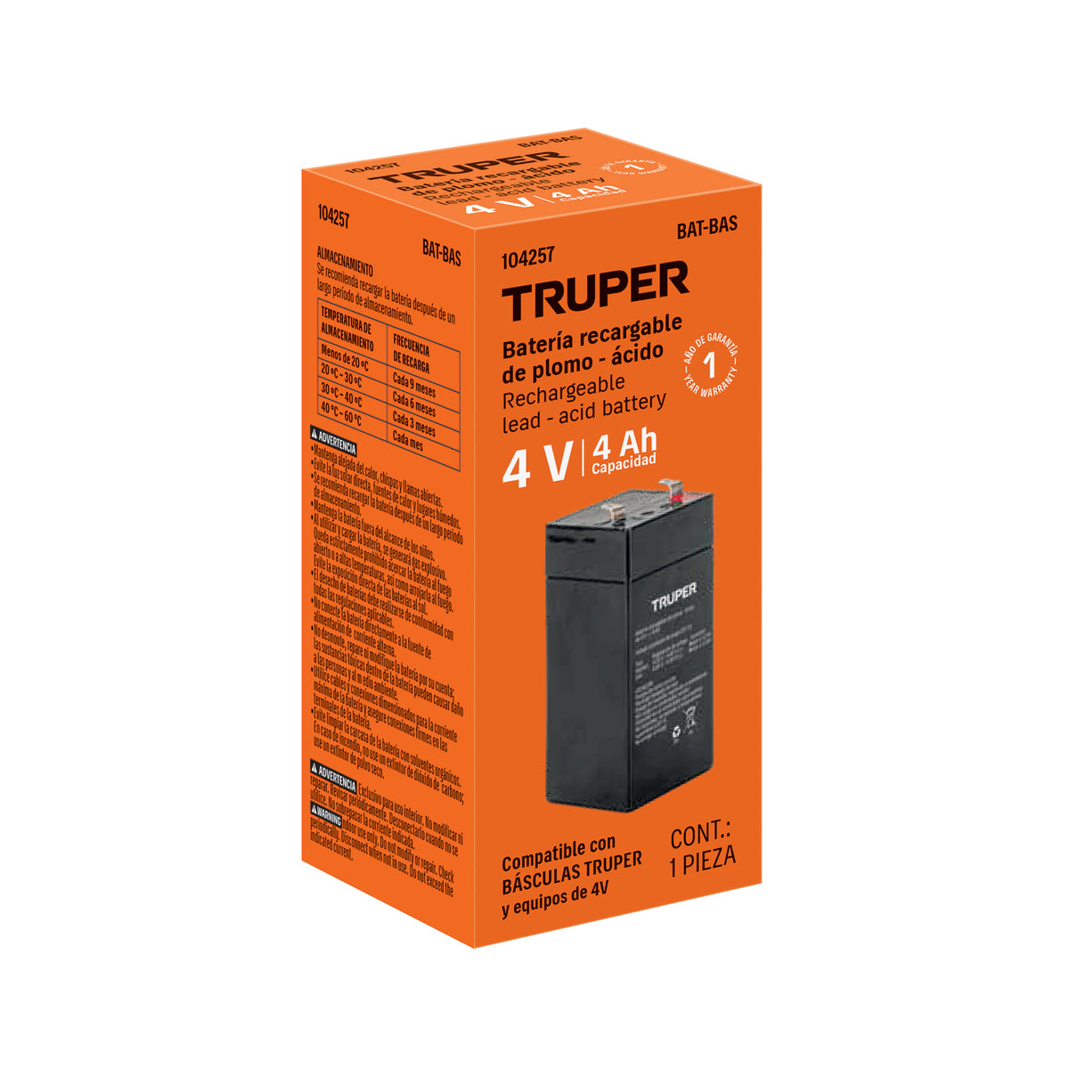 Batería recargable para básculas 4V / 4Ah TRUPER