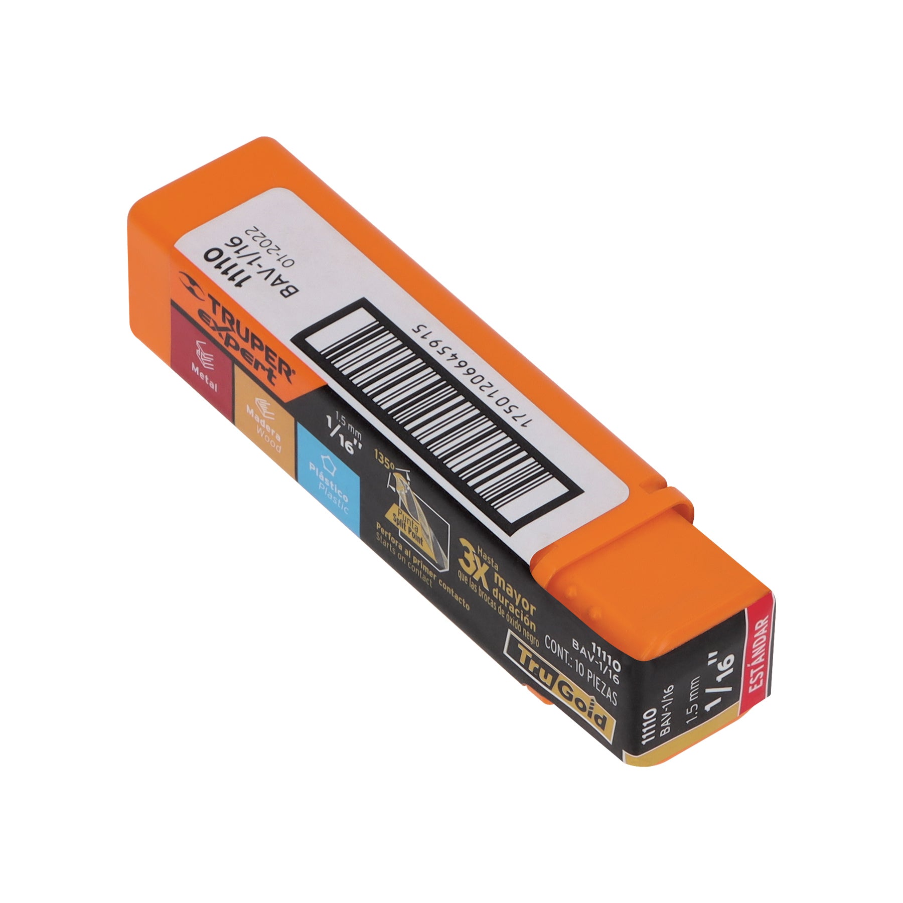 Broca HSS 1/16" Trugold para metal, TRUPER EXPERT