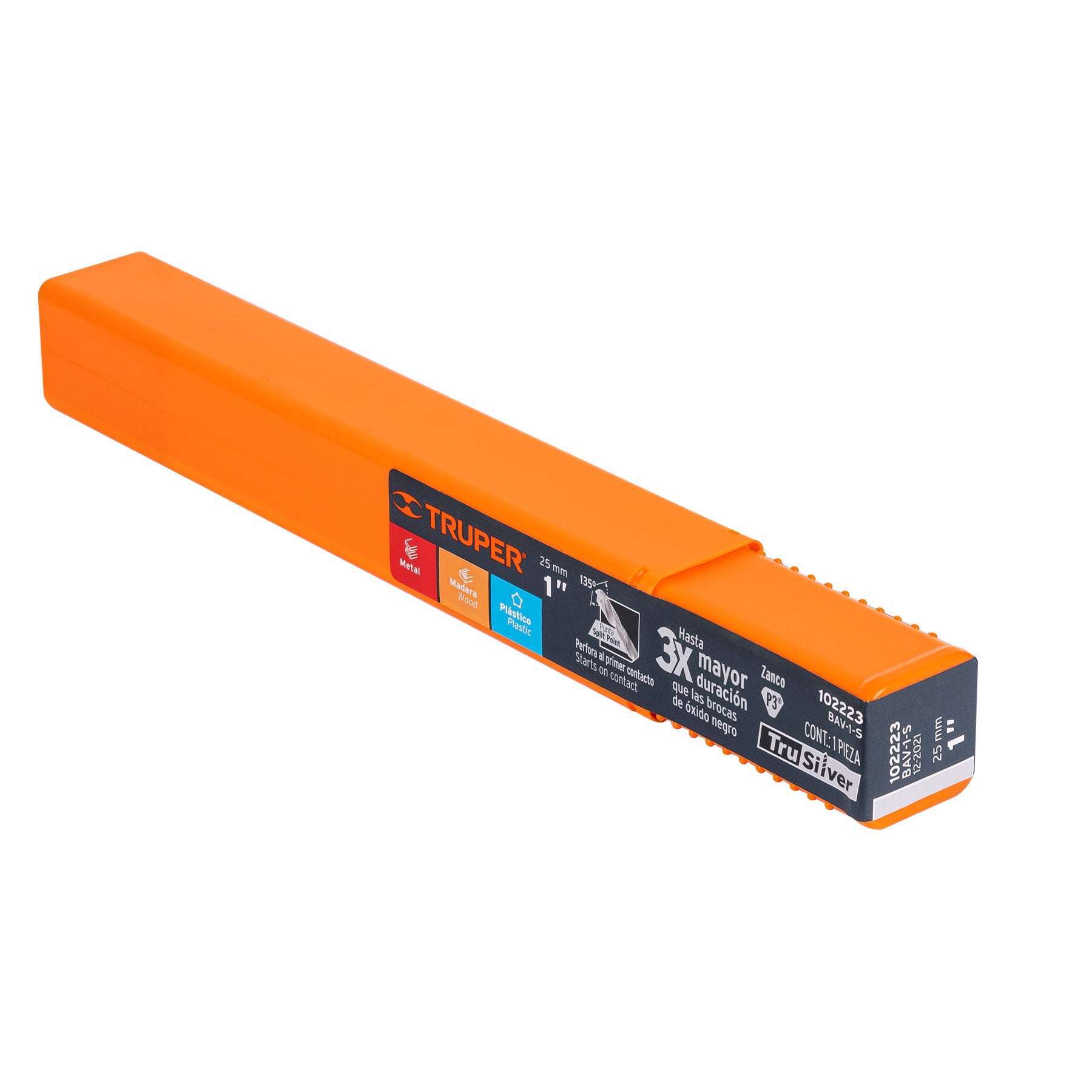 Broca HSS 1" Trusilver para metal, TRUPER