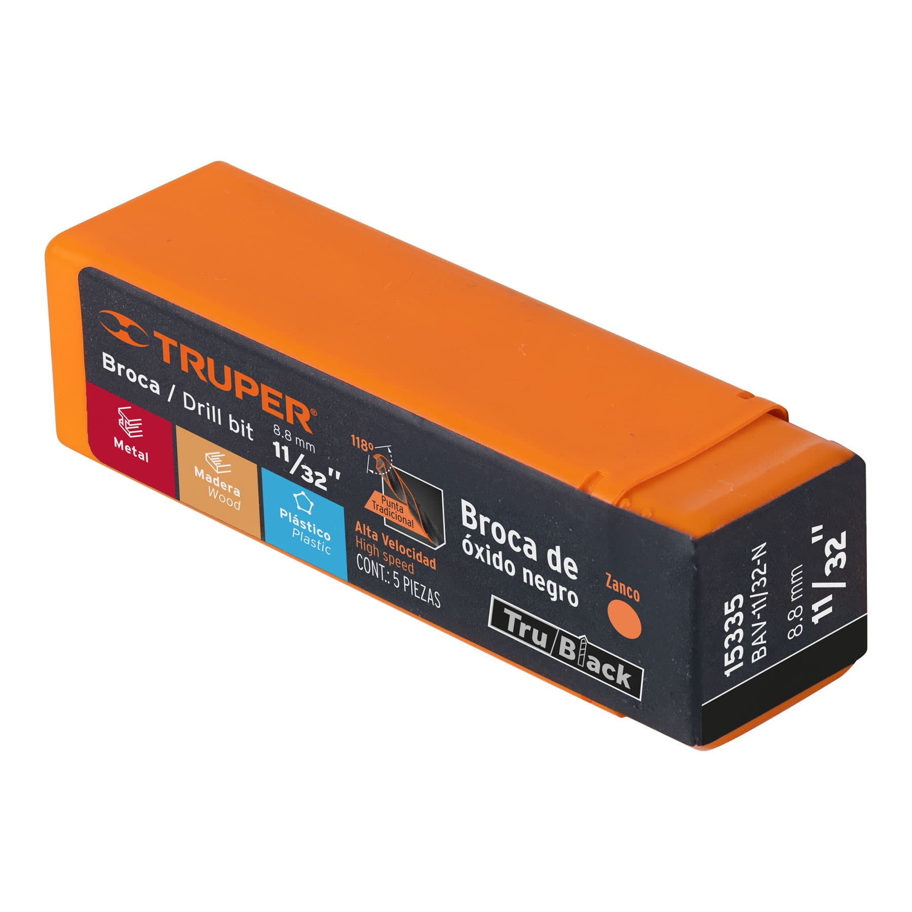 Broca HSS 11/32" Trublack para metal, TRUPER