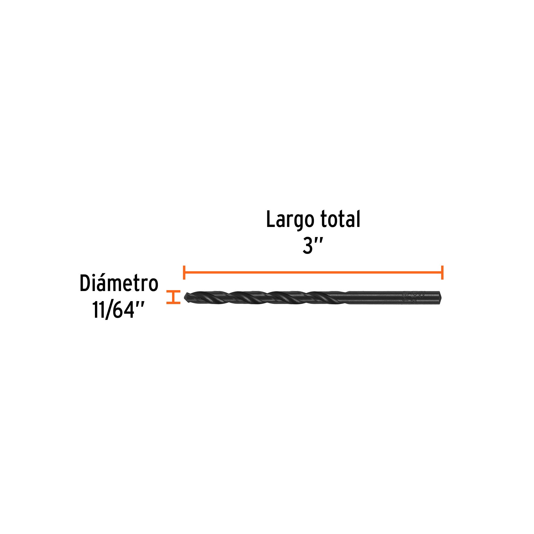 Broca HSS 11/64" Trublack para metal, TRUPER