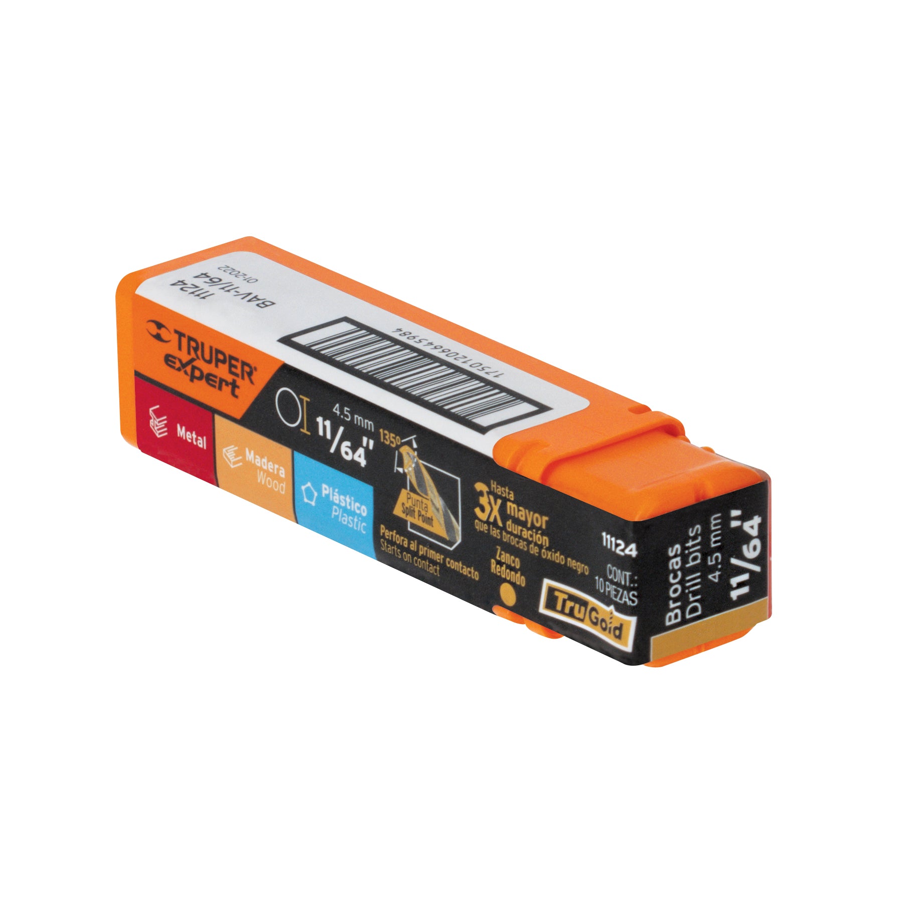 Broca HSS 11/64" Trugold para metal, TRUPER EXPERT