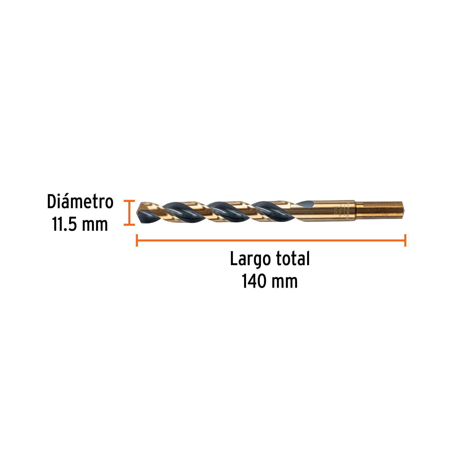 Broca HSS 11.5 mm Trugold para metal, TRUPER EXPERT
