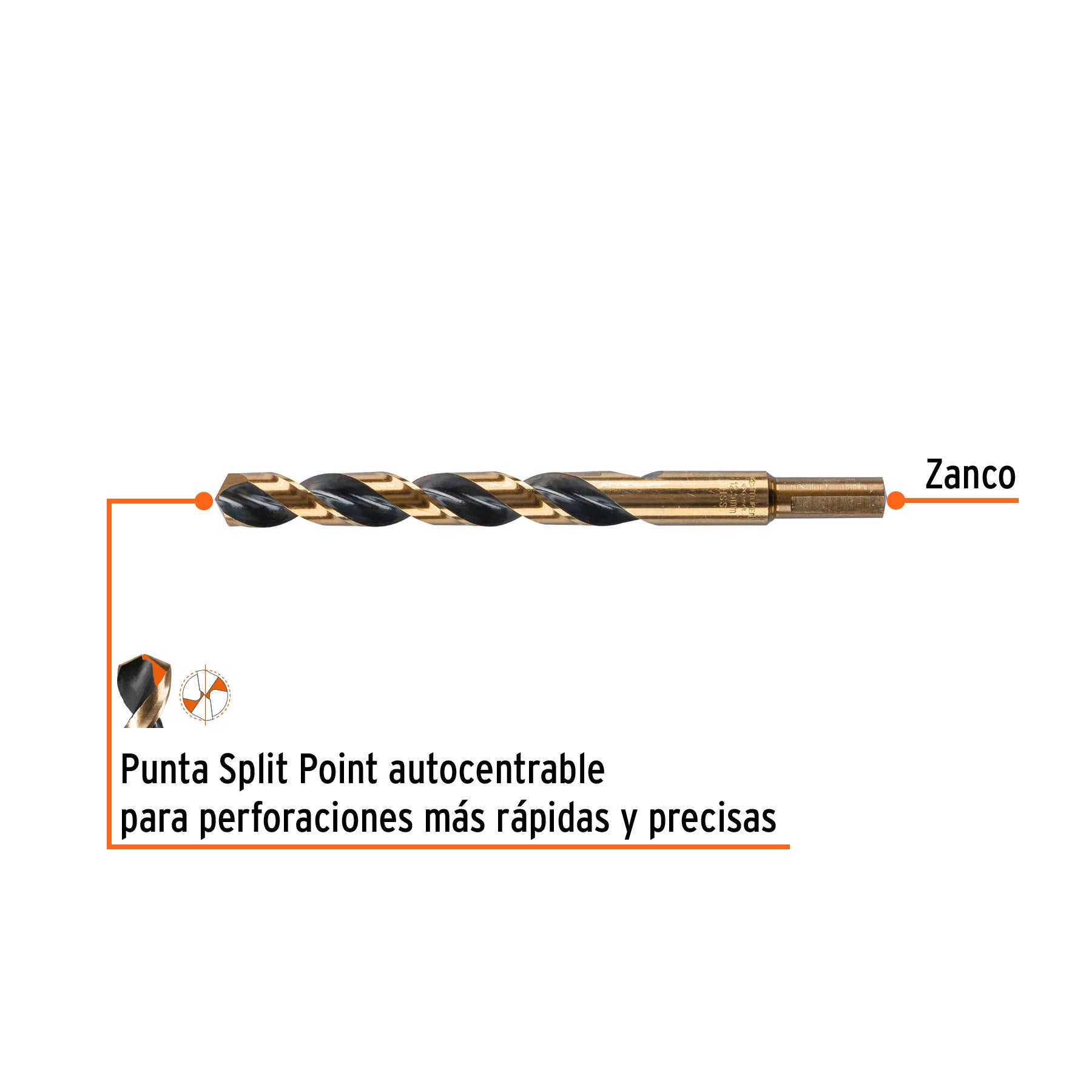 Broca HSS 12.5 mm Trugold para metal, TRUPER EXPERT