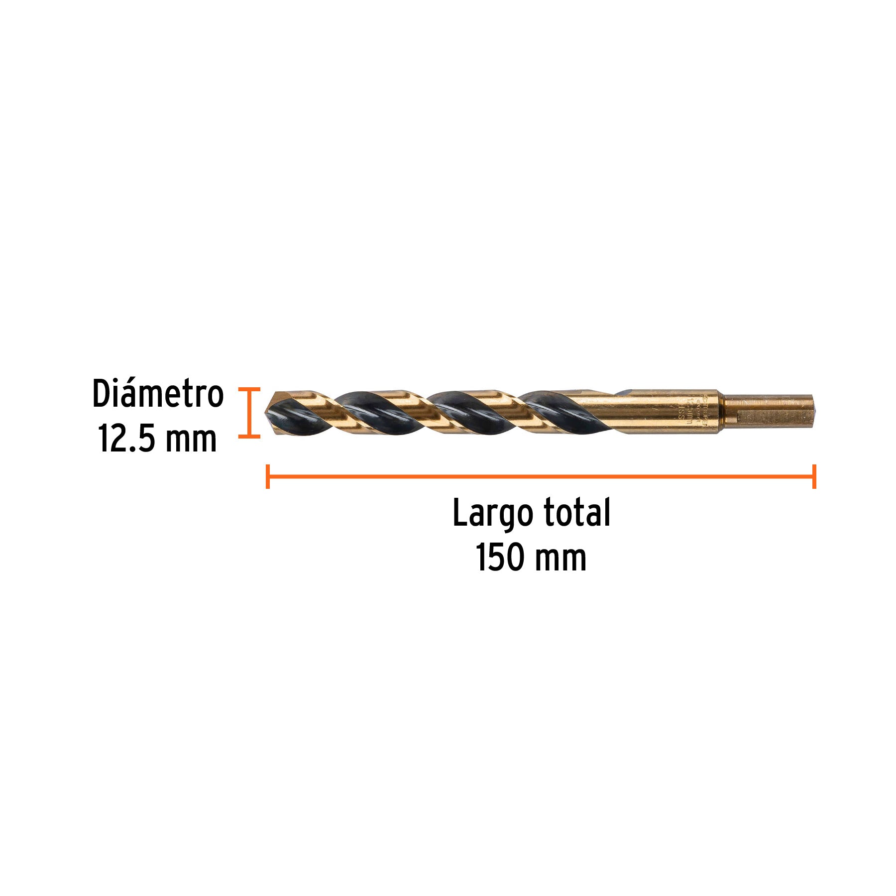 Broca HSS 12.5 mm Trugold para metal, TRUPER EXPERT