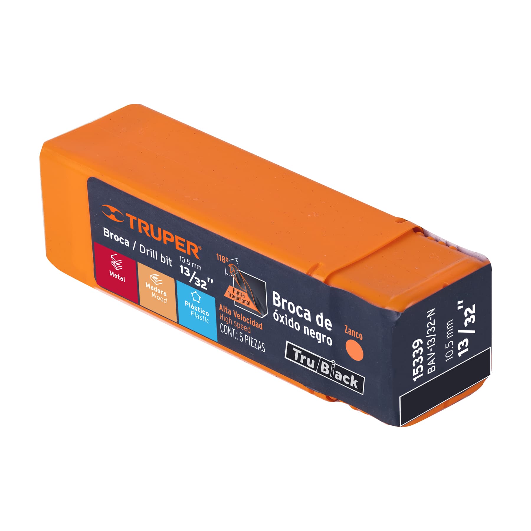 Broca HSS 13/32" Trublack para metal, TRUPER