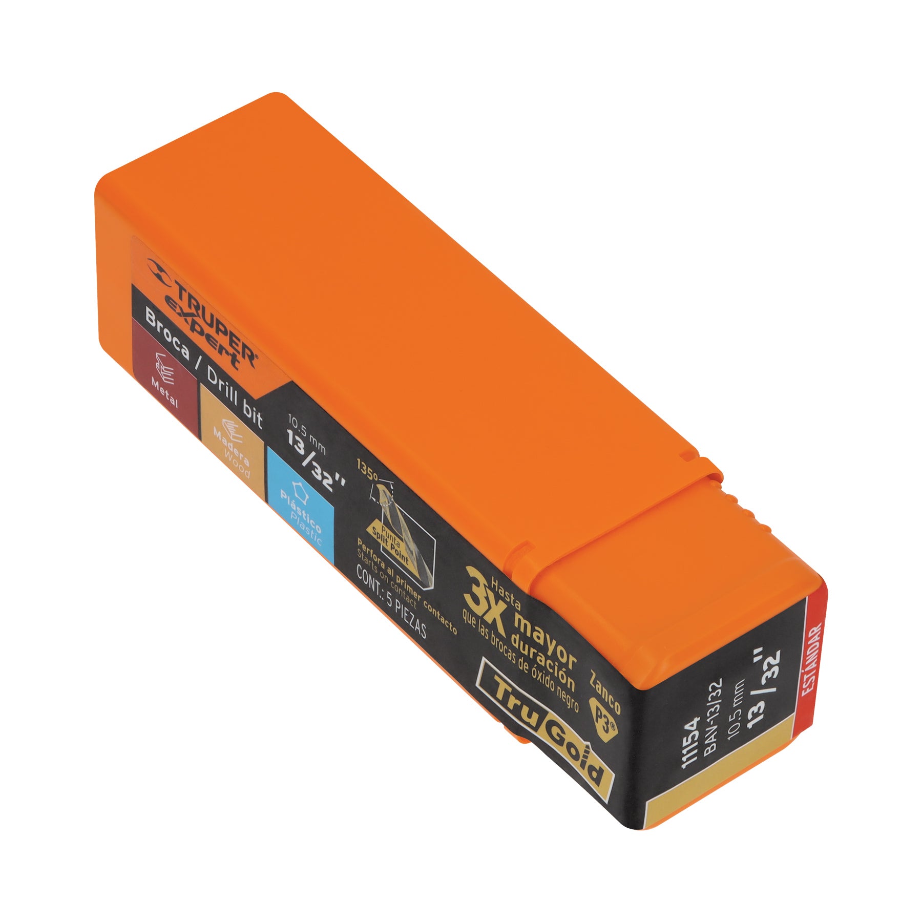 Broca HSS 13/32" Trugold para metal, TRUPER EXPERT