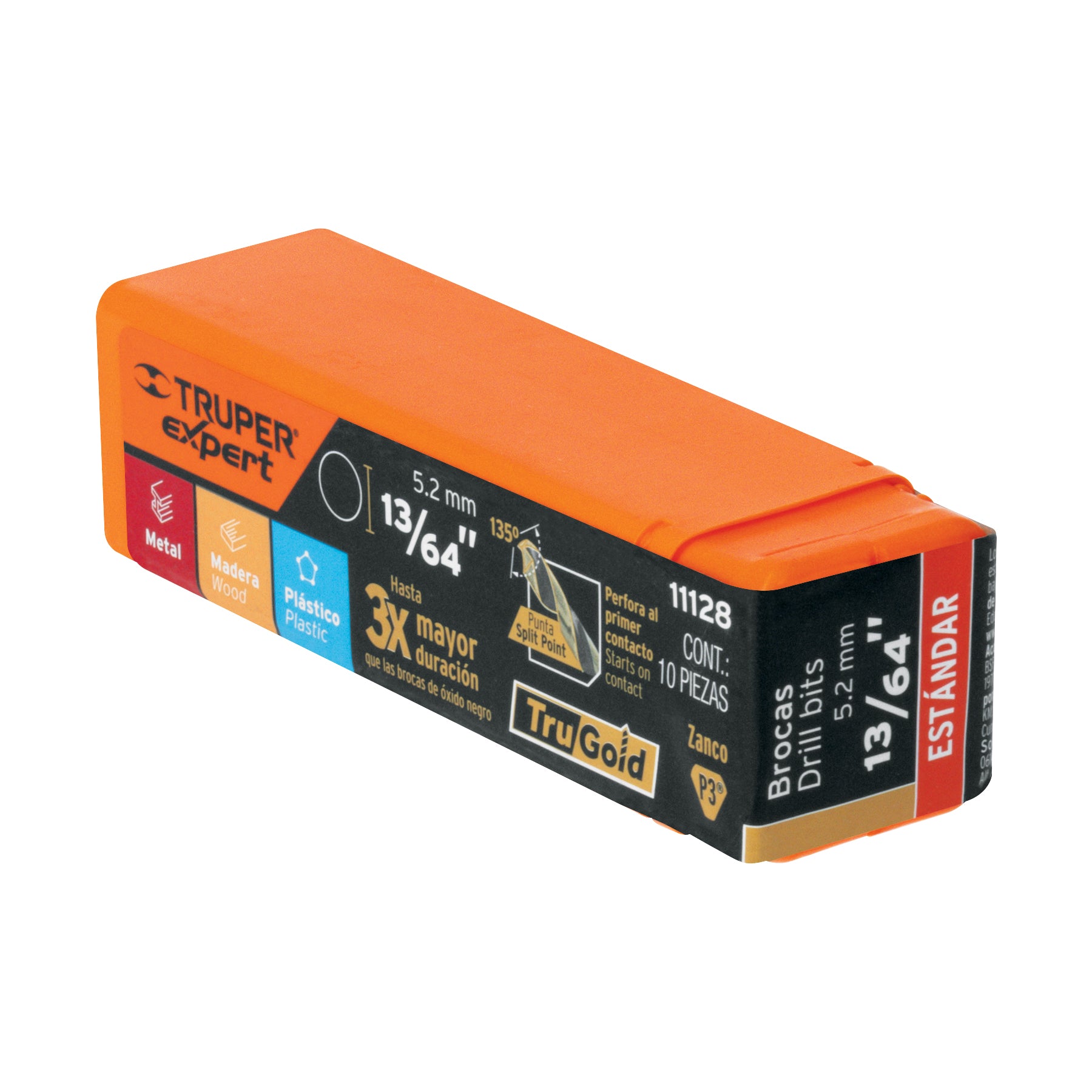 Broca HSS 13/64" Trugold para metal, TRUPER EXPERT