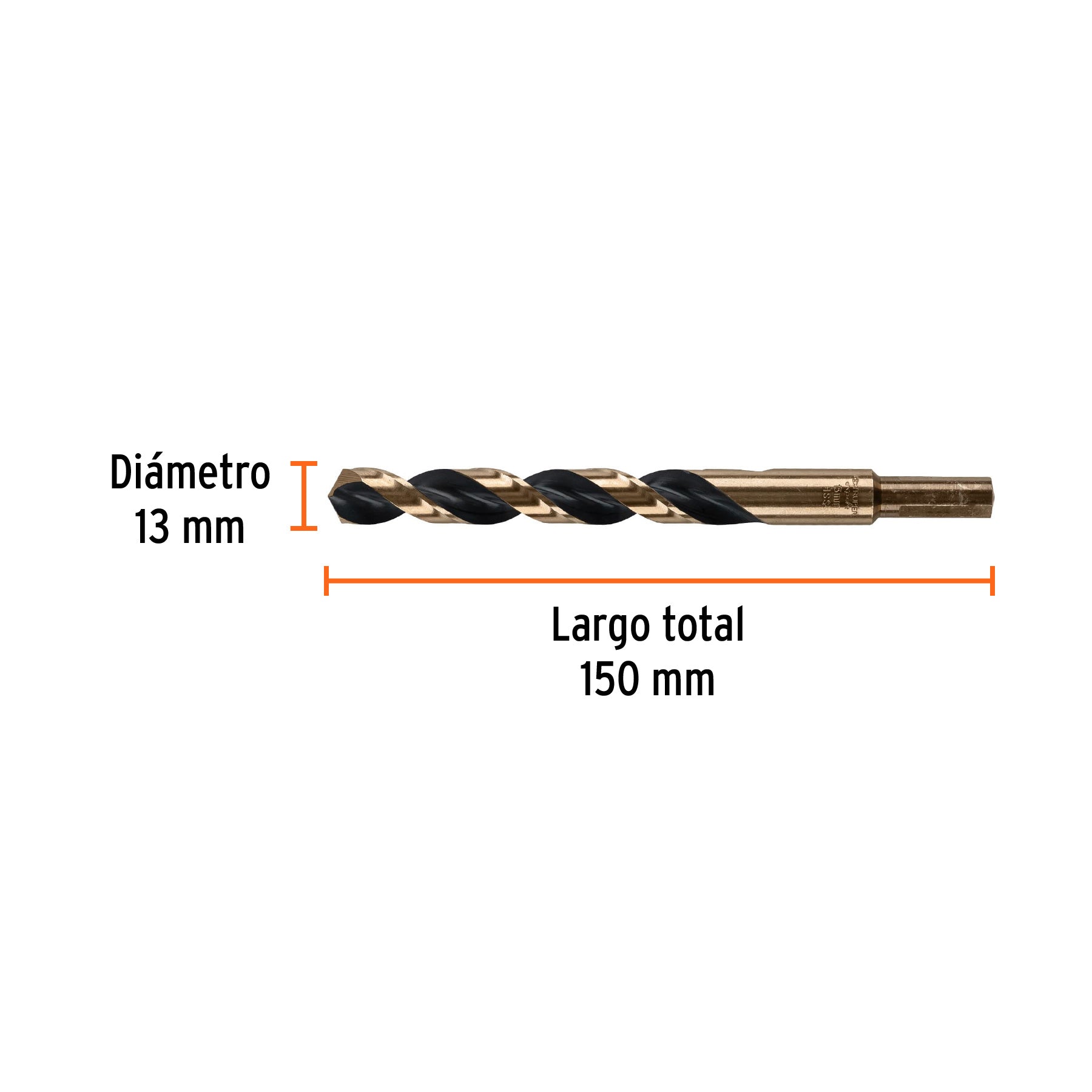Broca HSS 13.0 mm Trugold para metal, TRUPER EXPERT