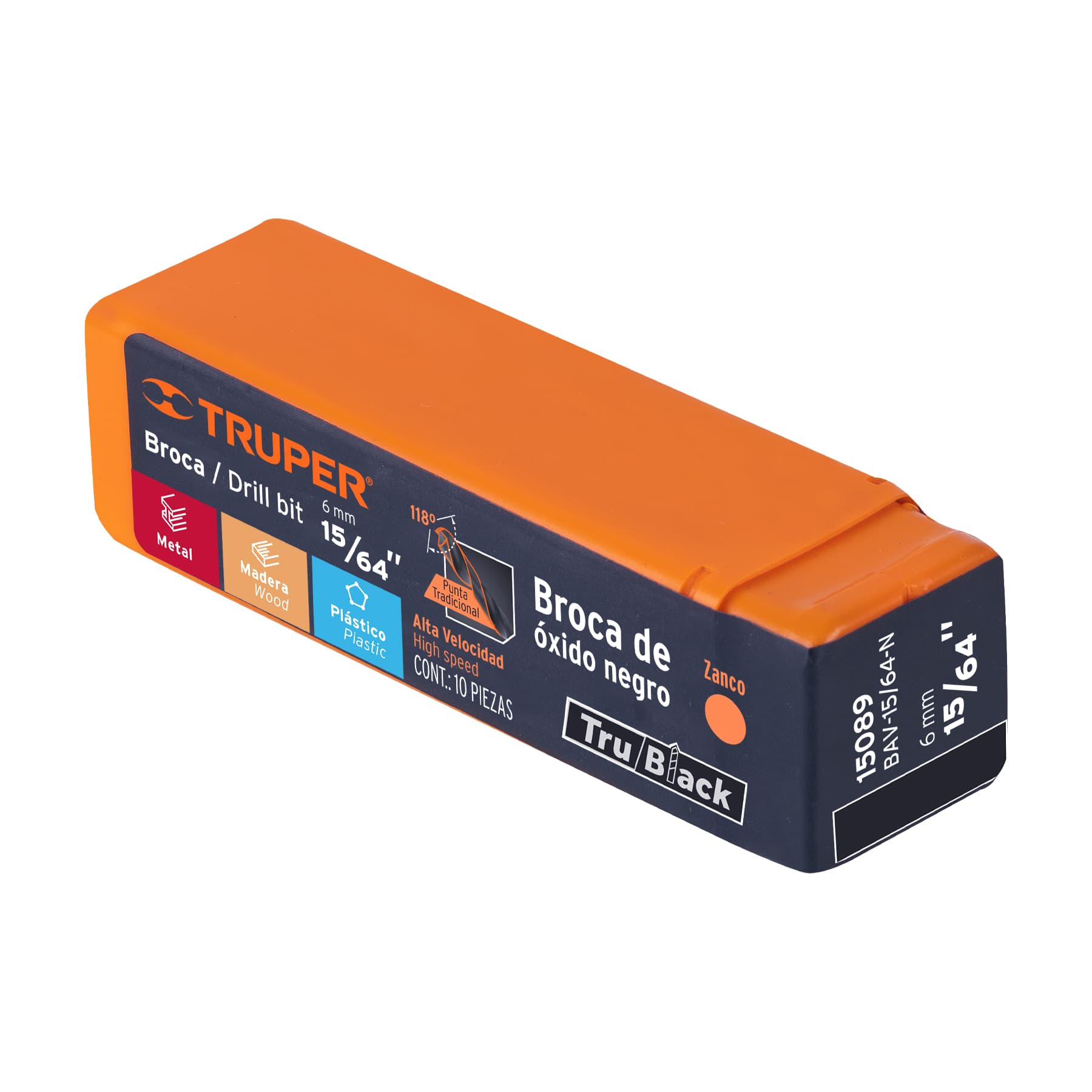 Broca HSS 15/64" Trublack para metal, TRUPER