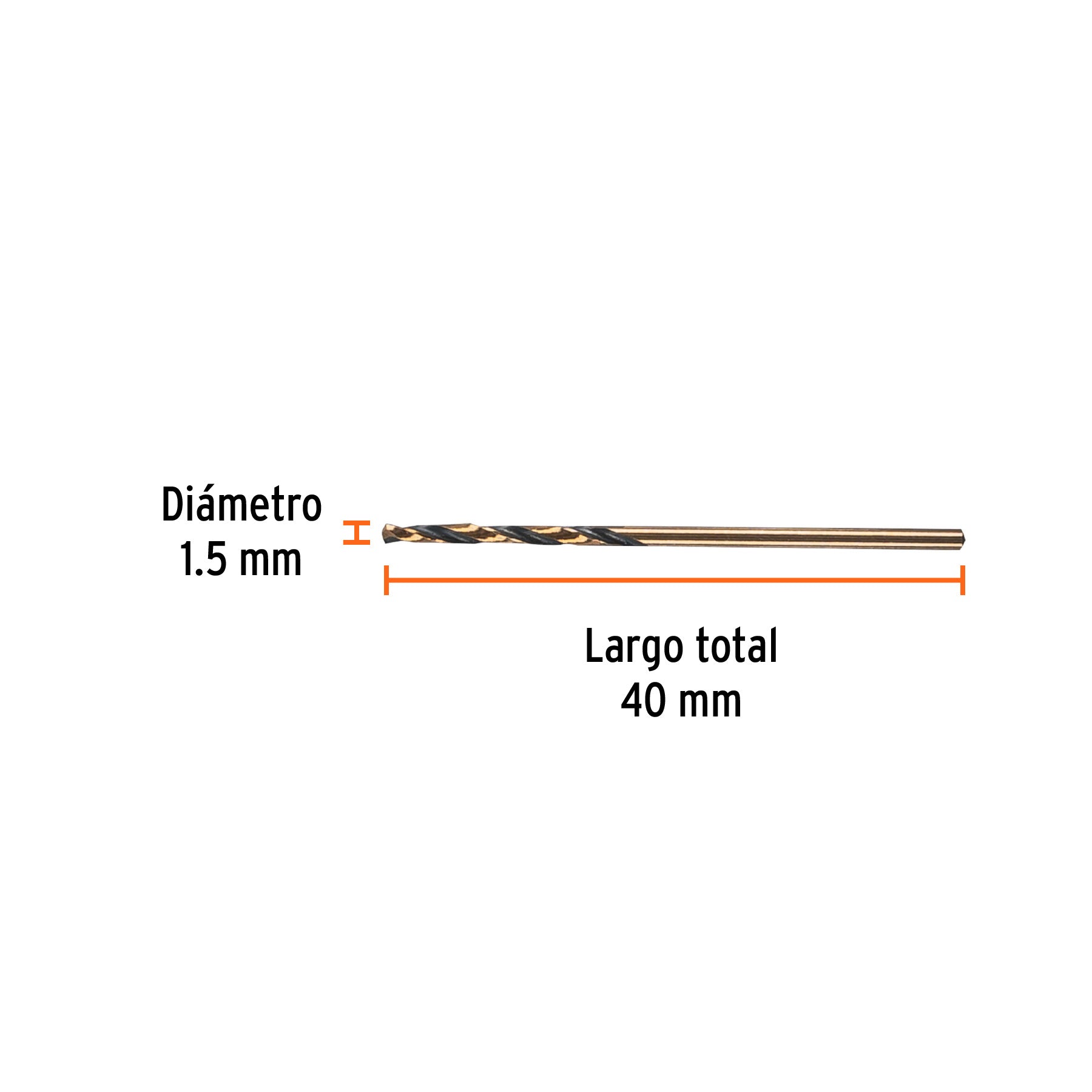 Broca HSS 1.5 mm Trugold para metal, TRUPER EXPERT