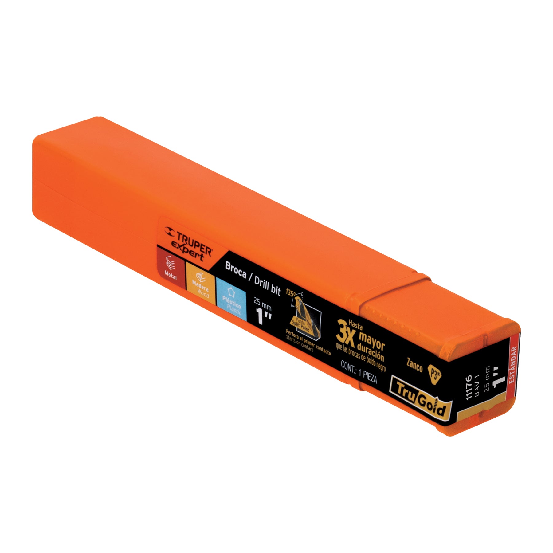 Broca HSS 1" Trugold para metal, TRUPER EXPERT