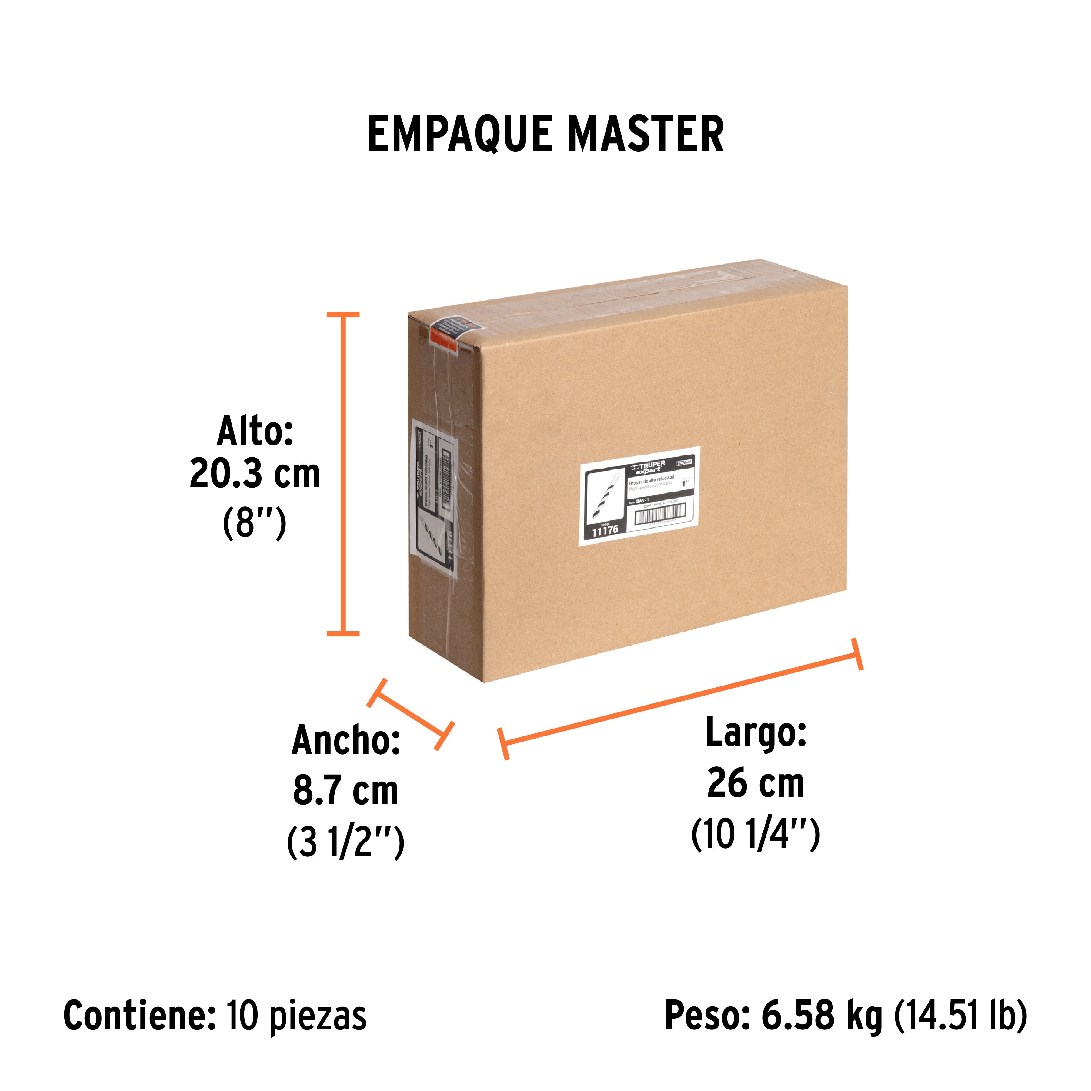 Broca HSS 1" Trugold para metal, TRUPER EXPERT - Empaque