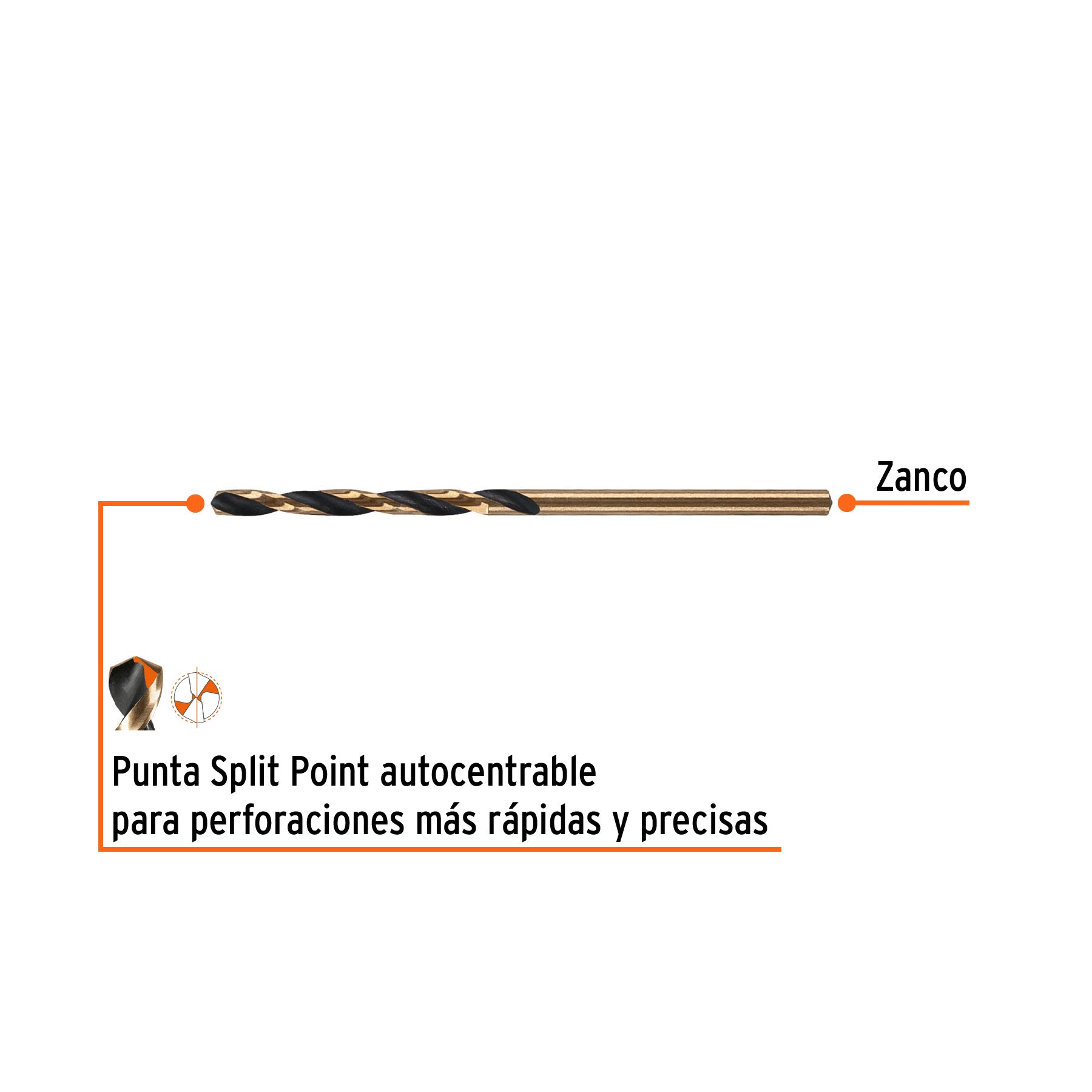 Broca HSS 2.5 mm Trugold para metal, TRUPER EXPERT