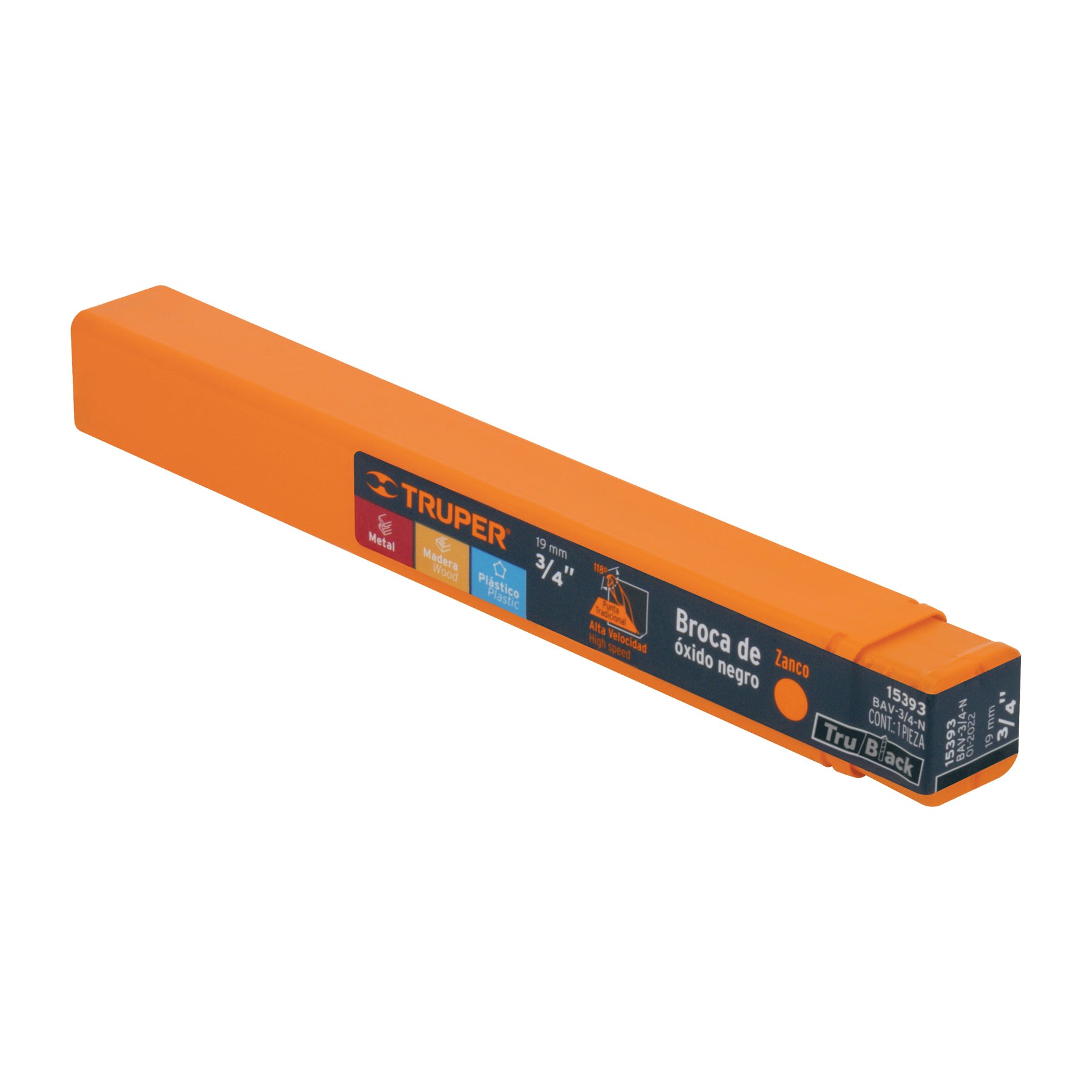 Broca HSS 3/4" Trublack para metal, TRUPER