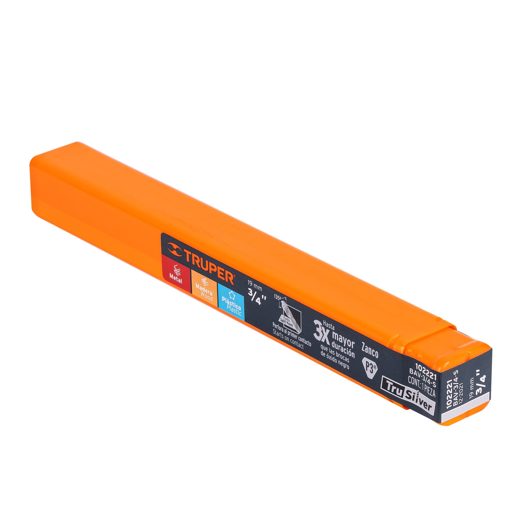Broca HSS 3/4" Trusilver para metal, TRUPER