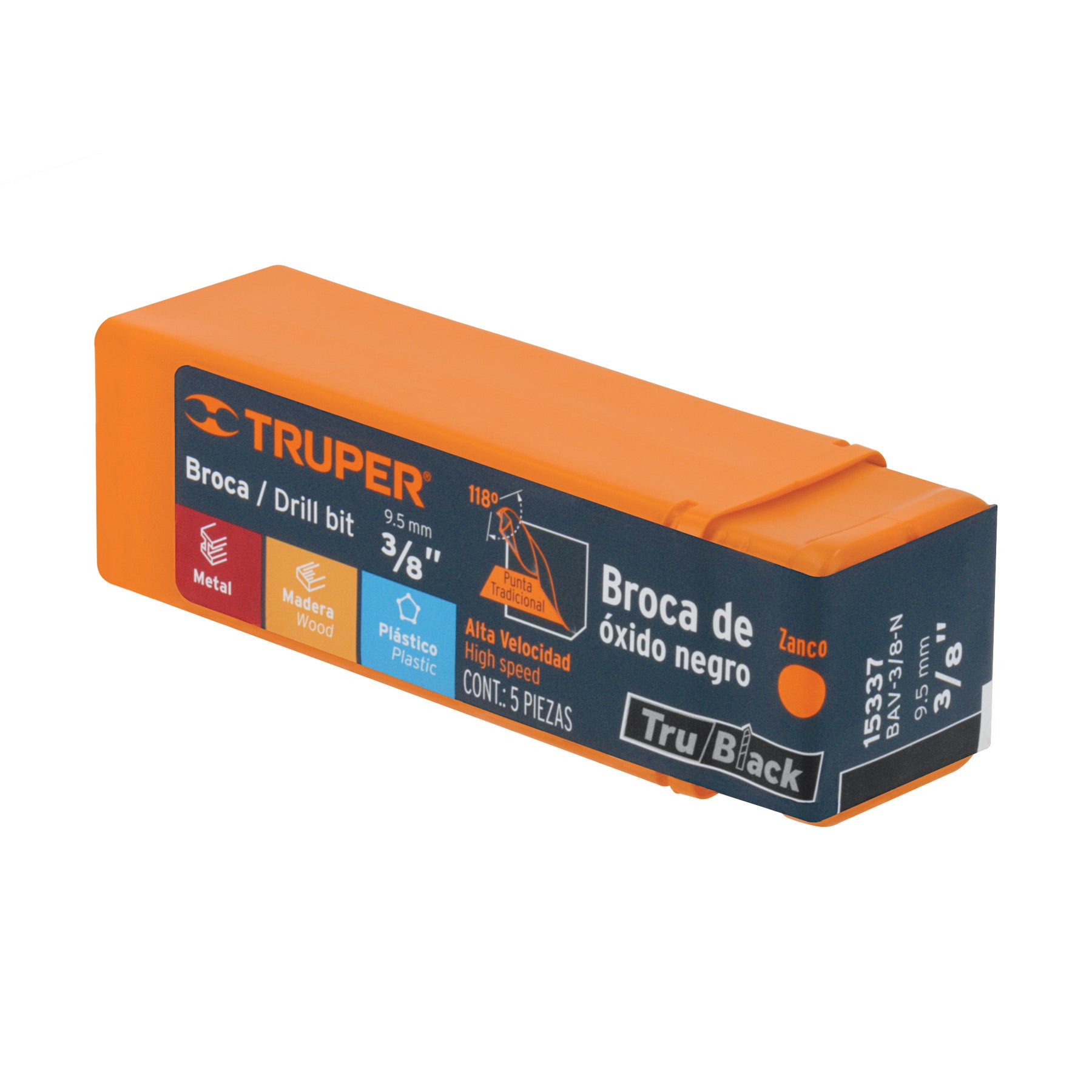 Broca HSS 3/8" Trublack para metal, TRUPER