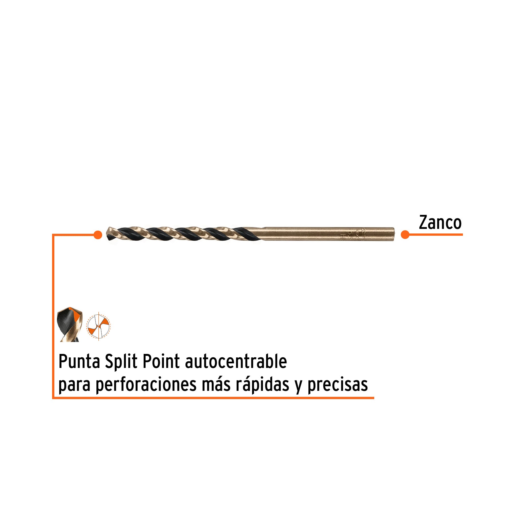 Broca HSS 3.5 mm Trugold para metal, TRUPER EXPERT