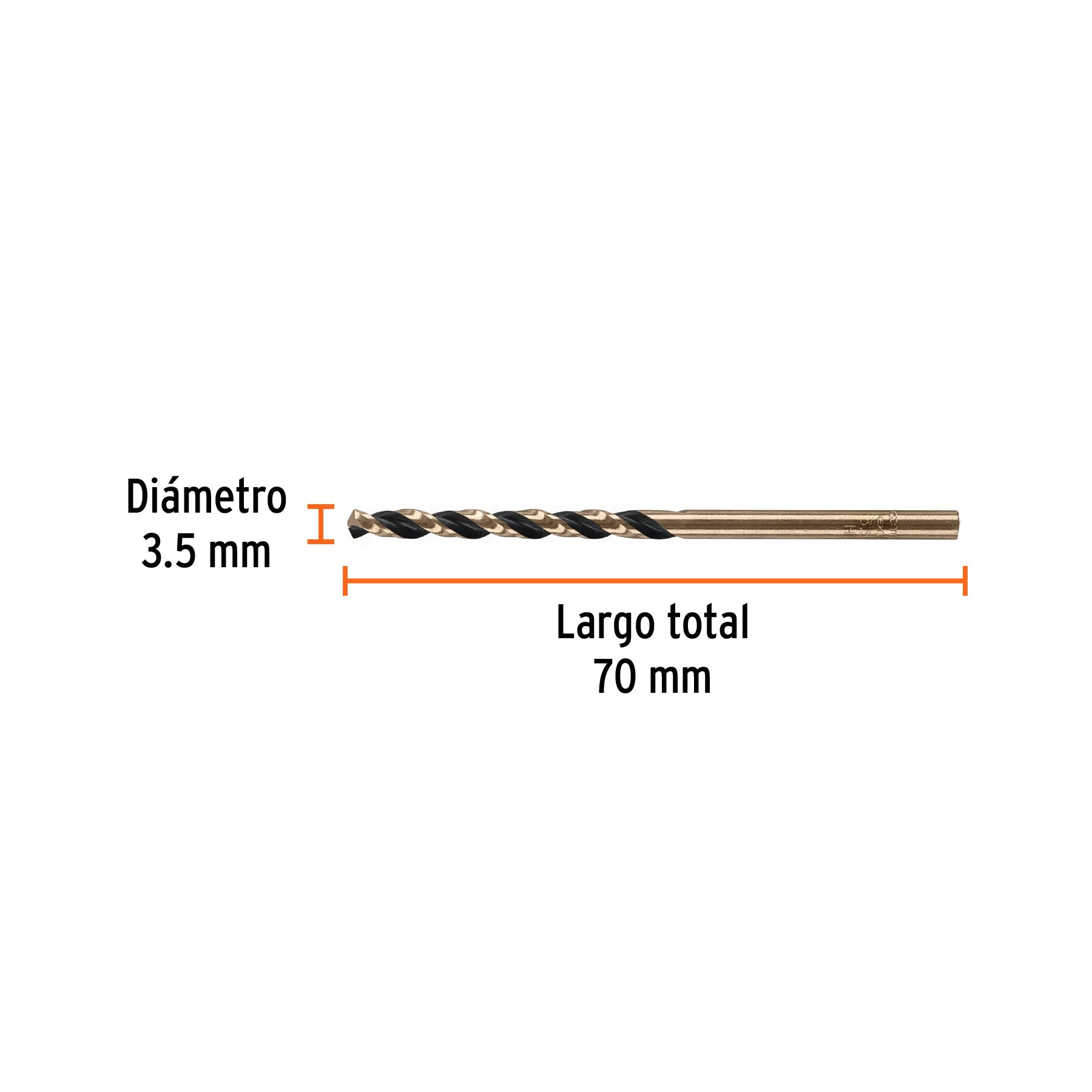 Broca HSS 3.5 mm Trugold para metal, TRUPER EXPERT