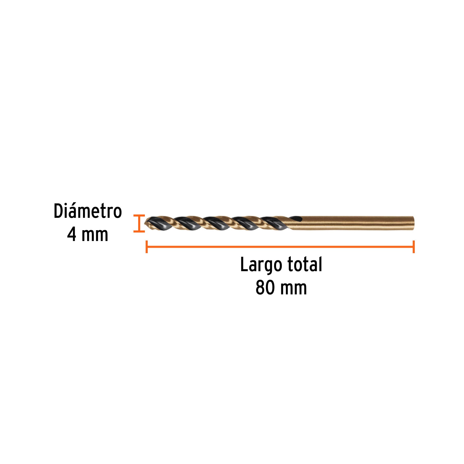 Broca HSS 4.0 mm Trugold para metal, TRUPER EXPERT