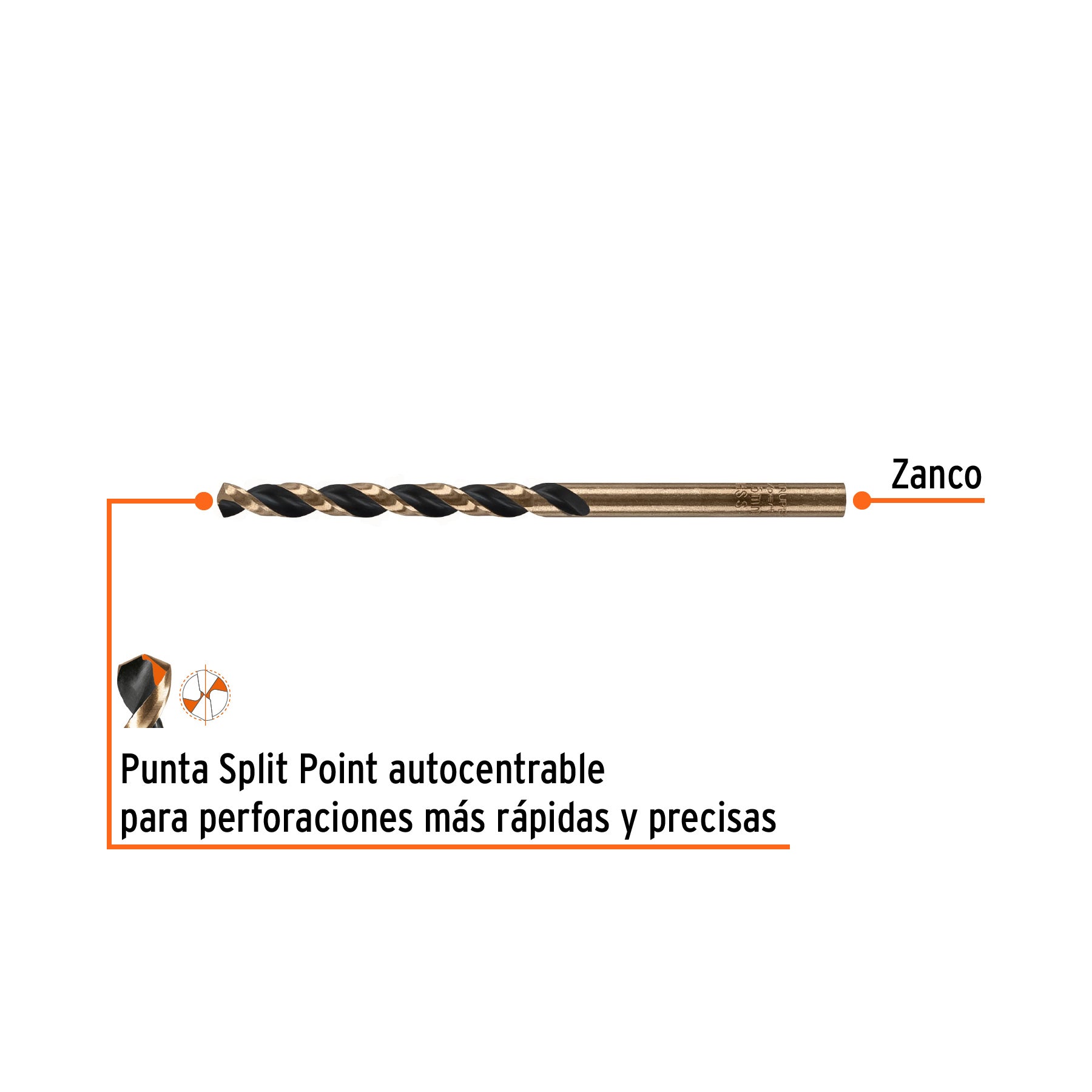 Broca HSS 4.5 mm Trugold para metal, TRUPER EXPERT