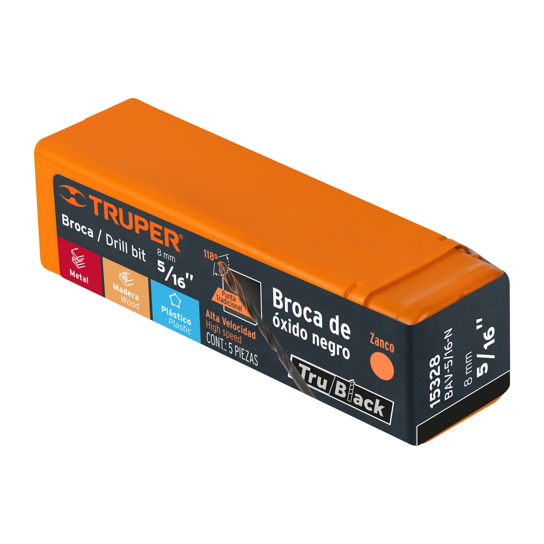 Broca HSS 5/16" Trublack para metal, TRUPER