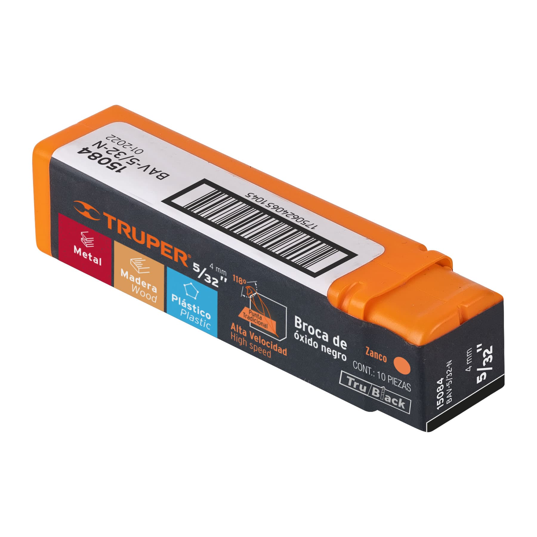 Broca HSS 5/32" Trublack para metal, TRUPER
