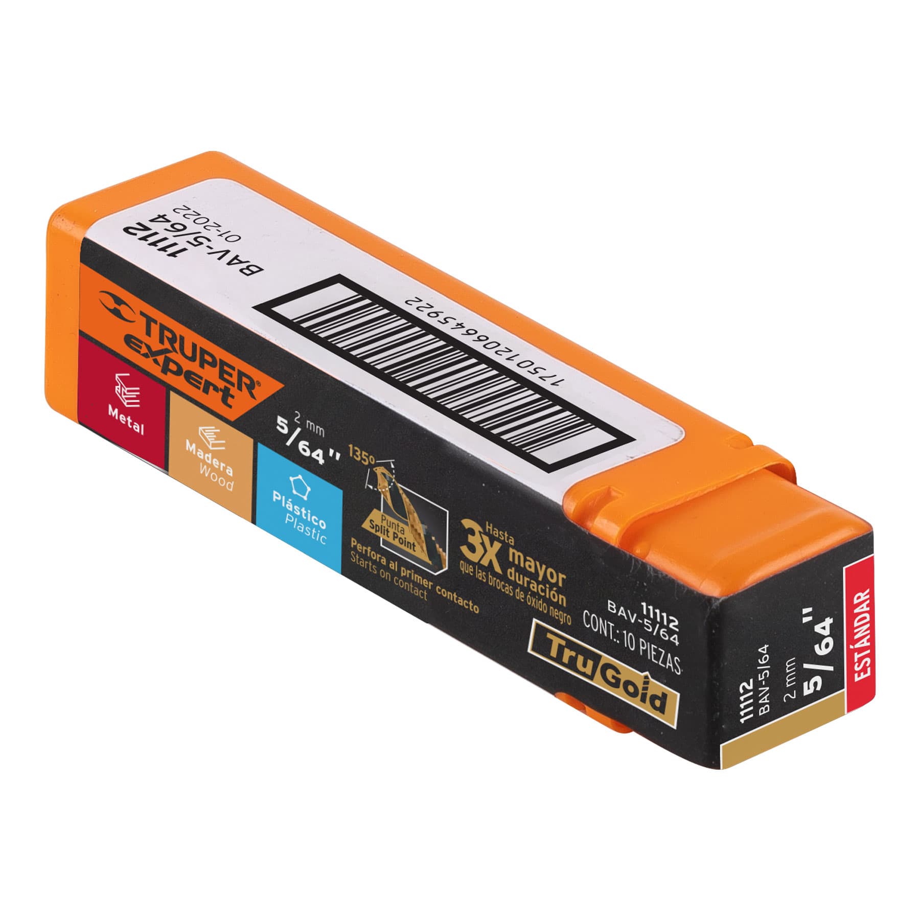 Broca HSS 5/64" Trugold para metal, TRUPER EXPERT