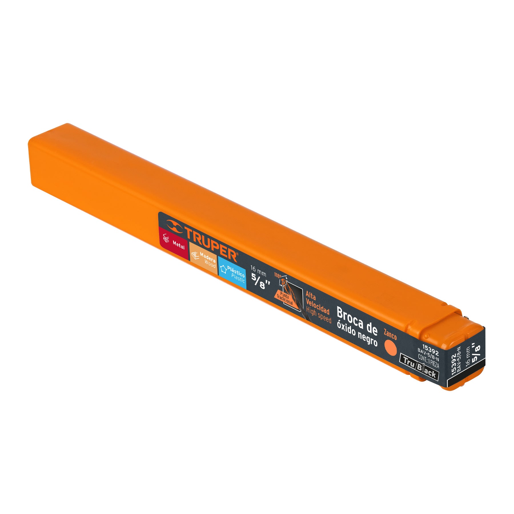 Broca HSS 5/8" Trublack para metal, TRUPER