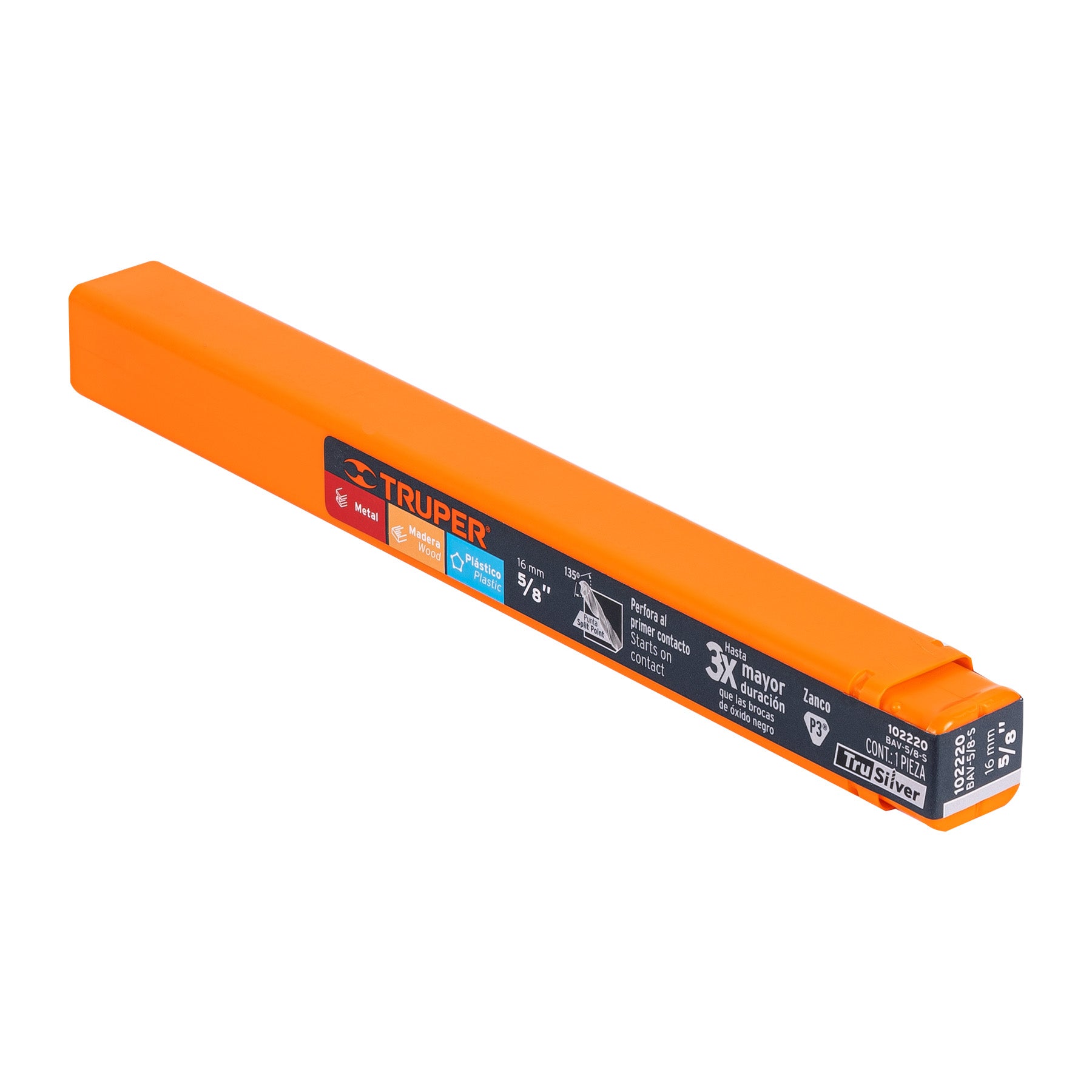 Broca HSS 5/8" Trusilver para metal, TRUPER