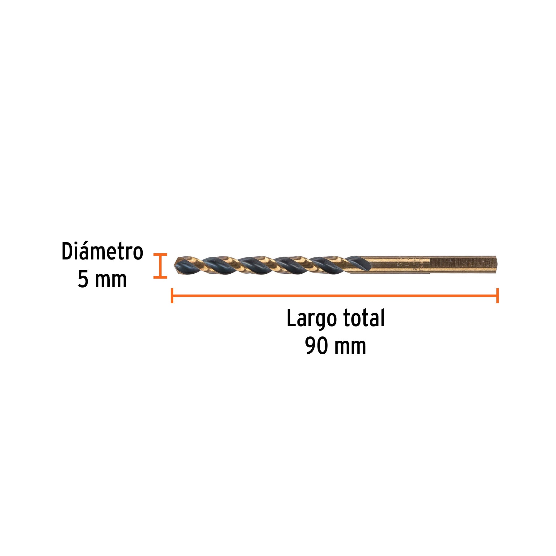Broca HSS 5.0 mm Trugold para metal, TRUPER EXPERT