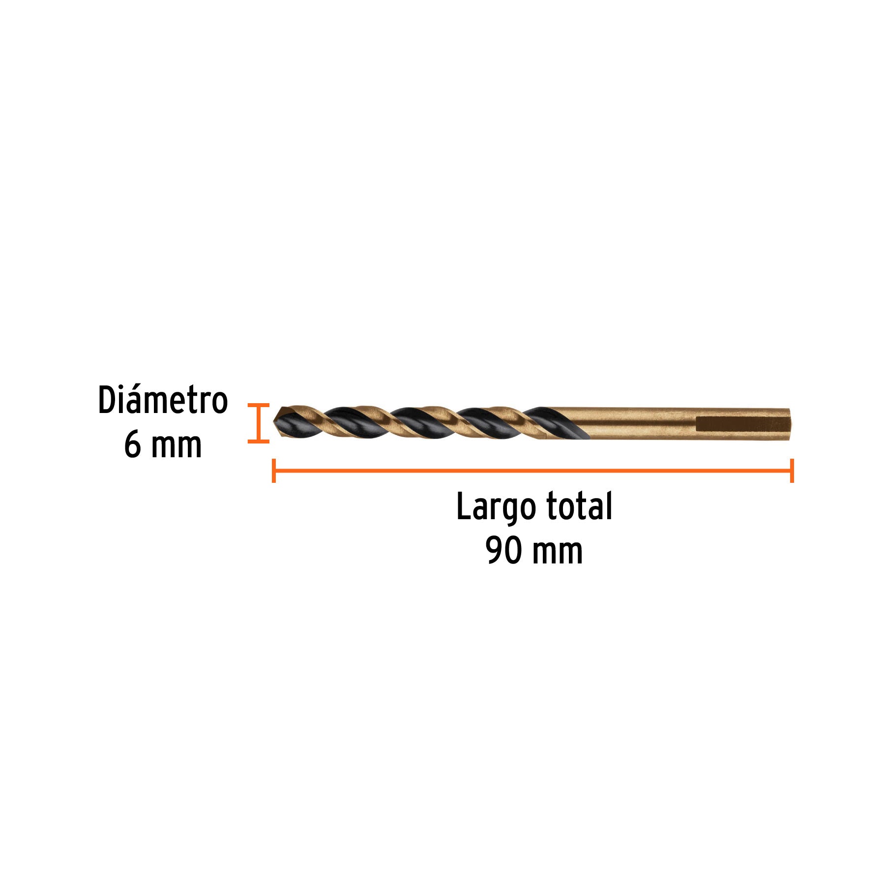 Broca HSS 6.0 mm Trugold para metal, TRUPER EXPERT