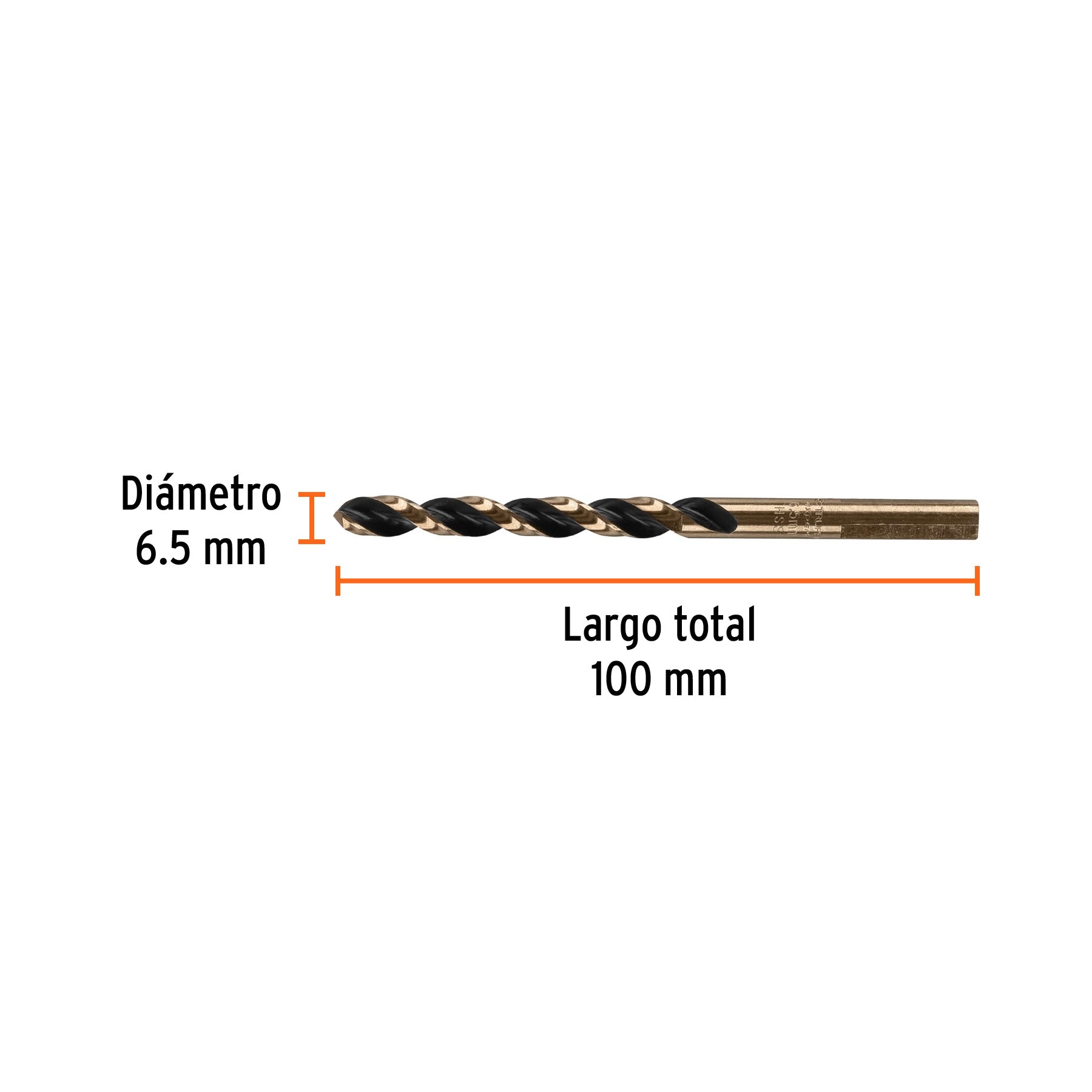 Broca HSS 6.5 mm Trugold para metal, TRUPER EXPERT