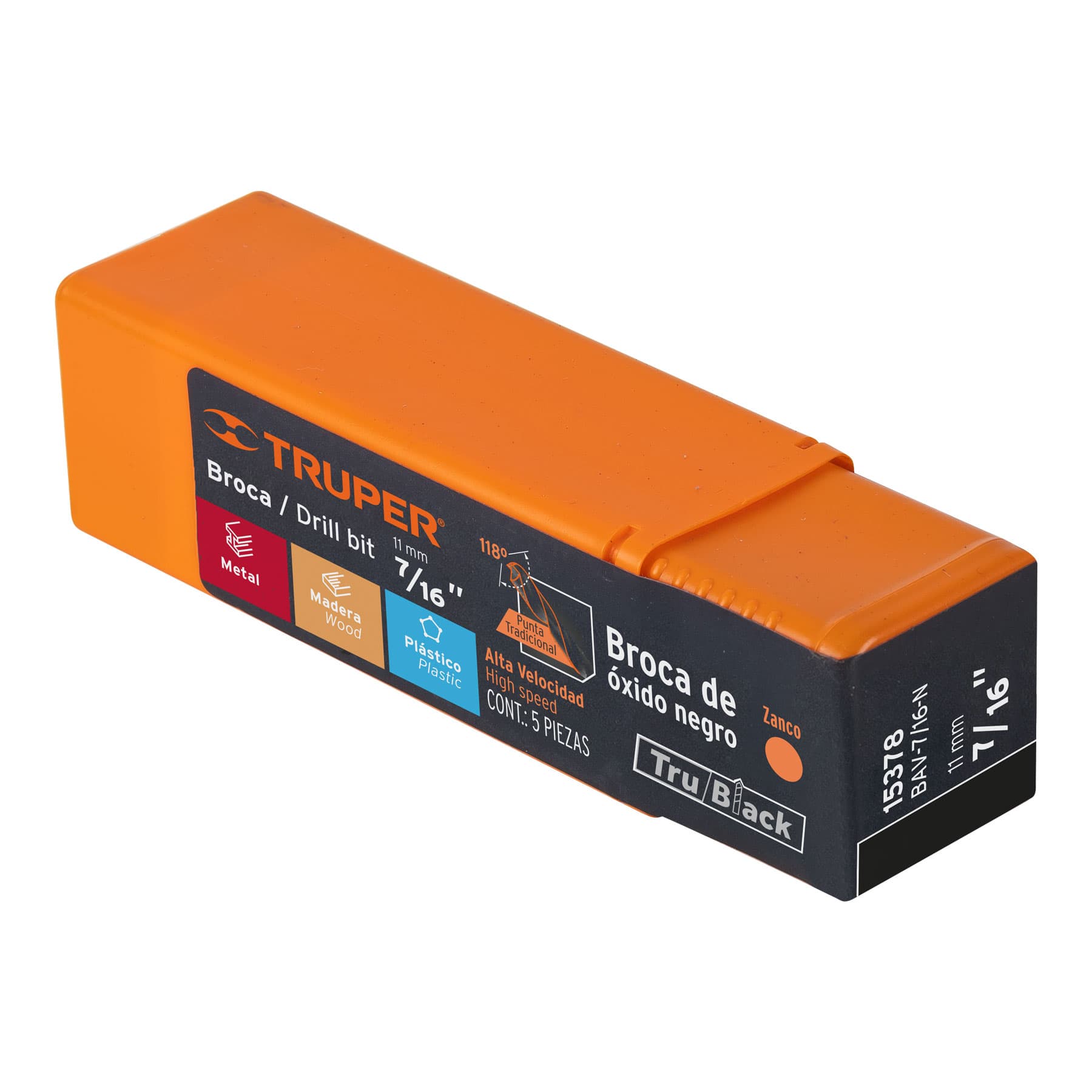Broca HSS 7/16" Trublack para metal, TRUPER