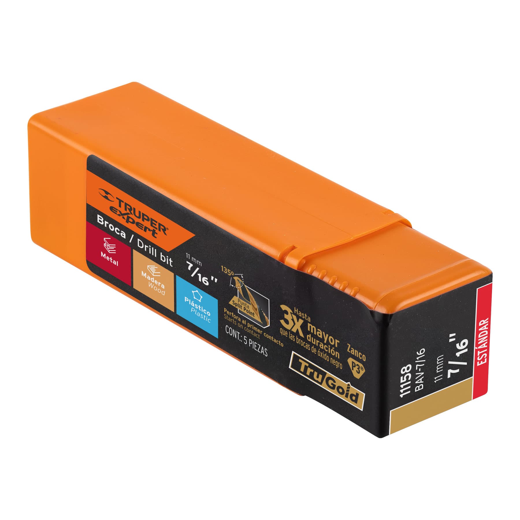 Broca HSS 7/16" Trugold para metal, TRUPER EXPERT
