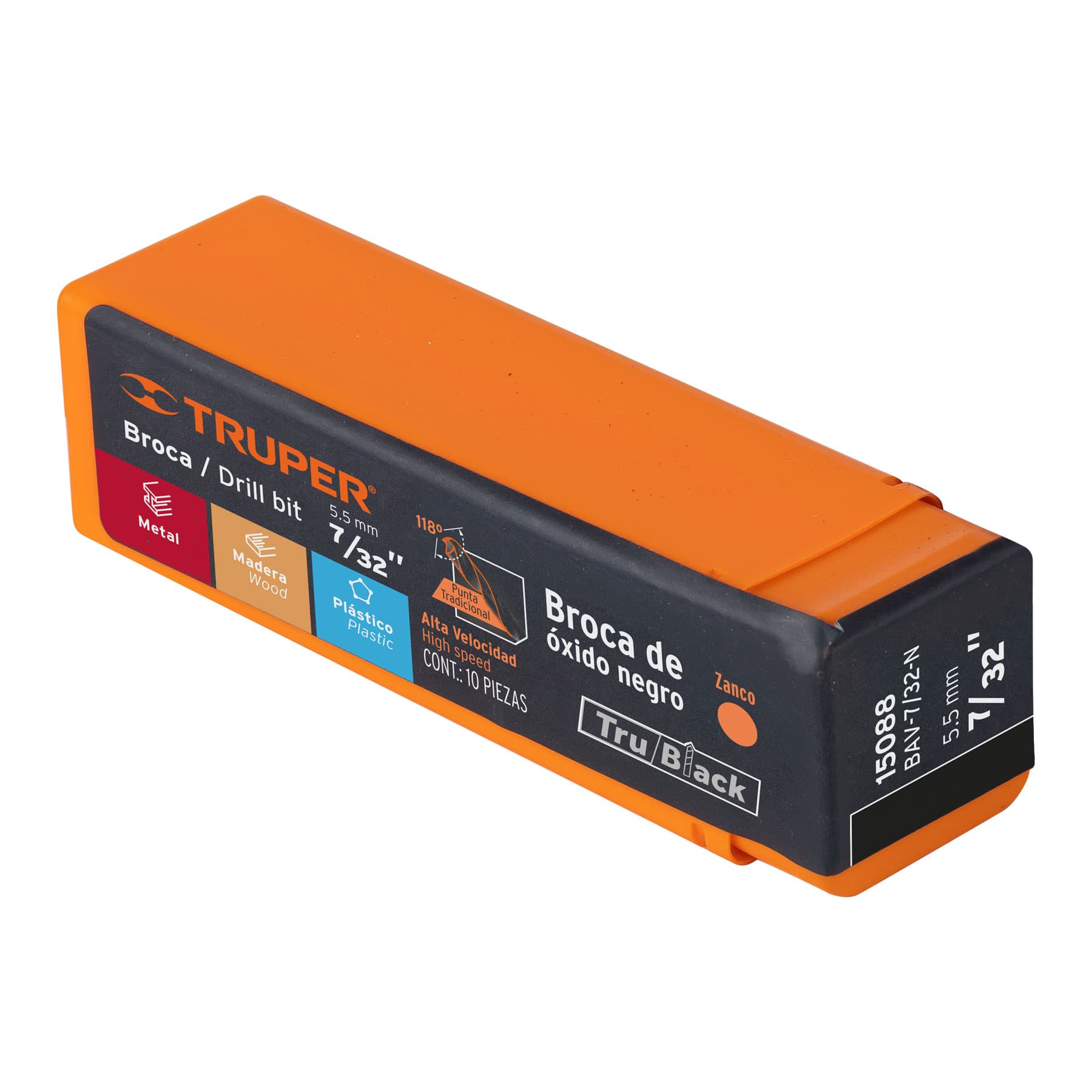 Broca HSS 7/32" Trublack para metal, TRUPER