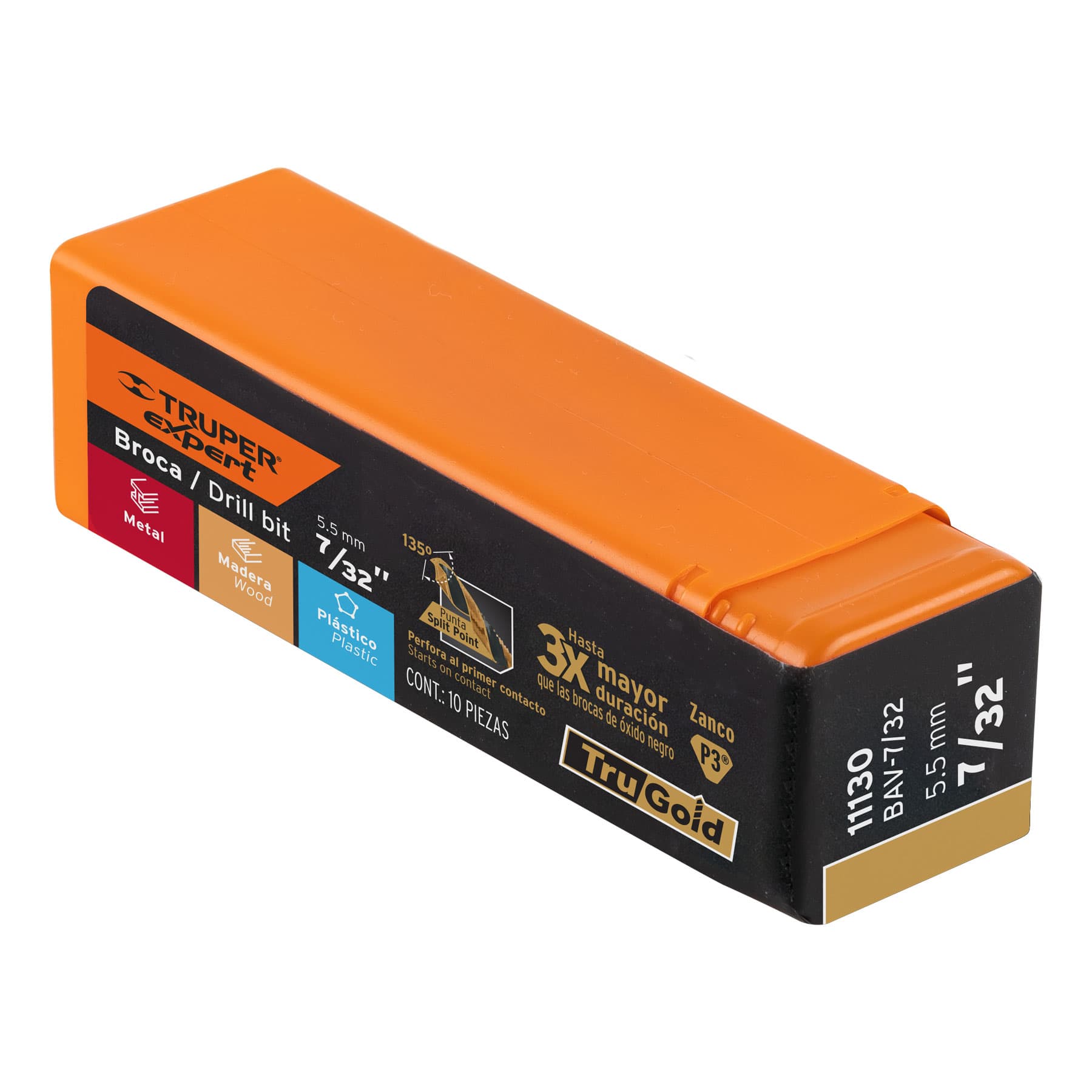 Broca HSS 7/32" Trugold para metal, TRUPER EXPERT