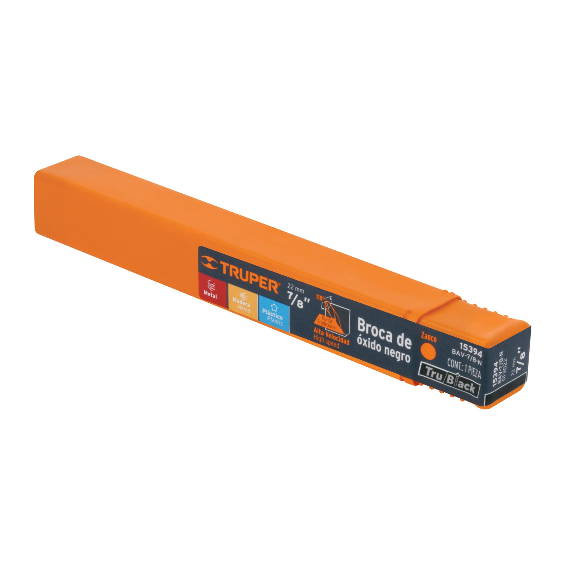 Broca HSS 7/8" Trublack para metal, TRUPER