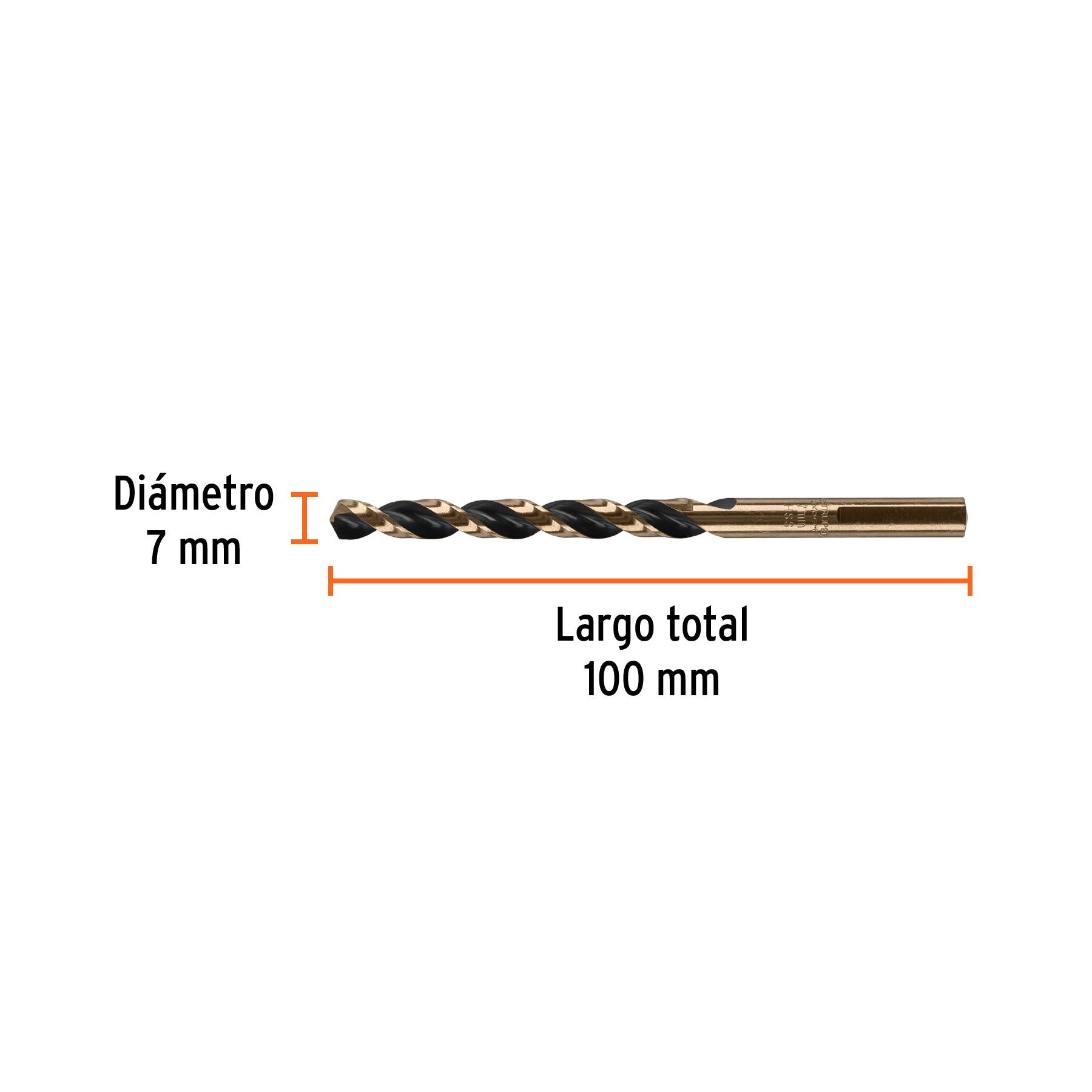 Broca HSS 7.0 mm Trugold para metal, TRUPER EXPERT